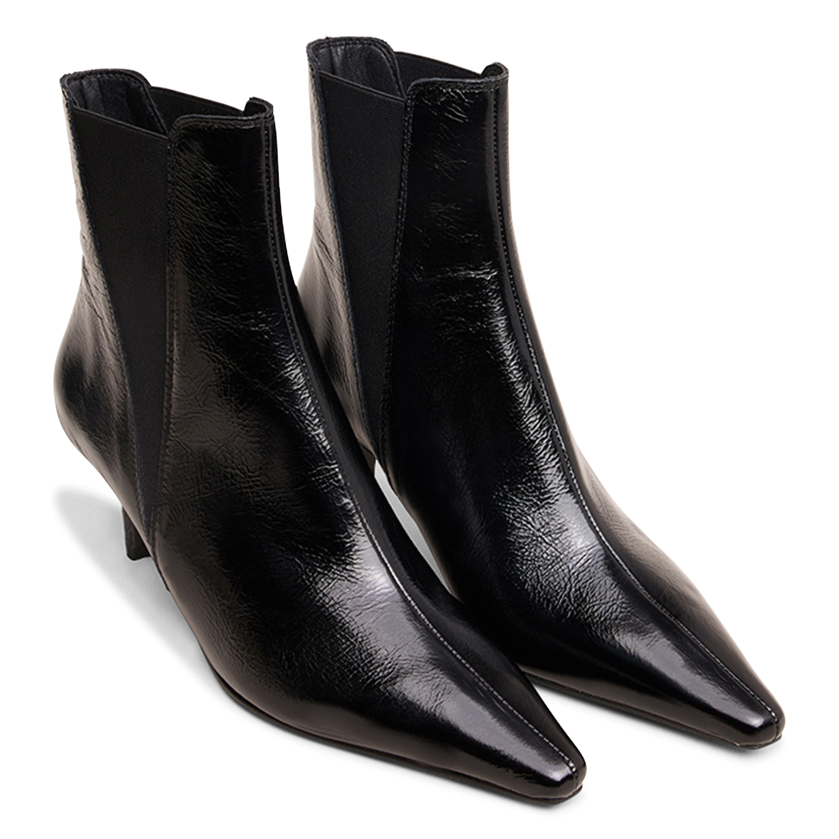 Bottines en cuir Noir