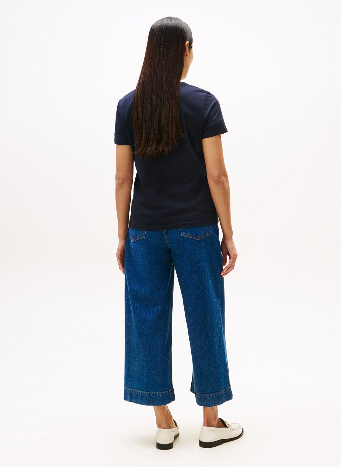 Tee-shirt col rond brodé en coton bio TOMMY HILFIGER Bleu