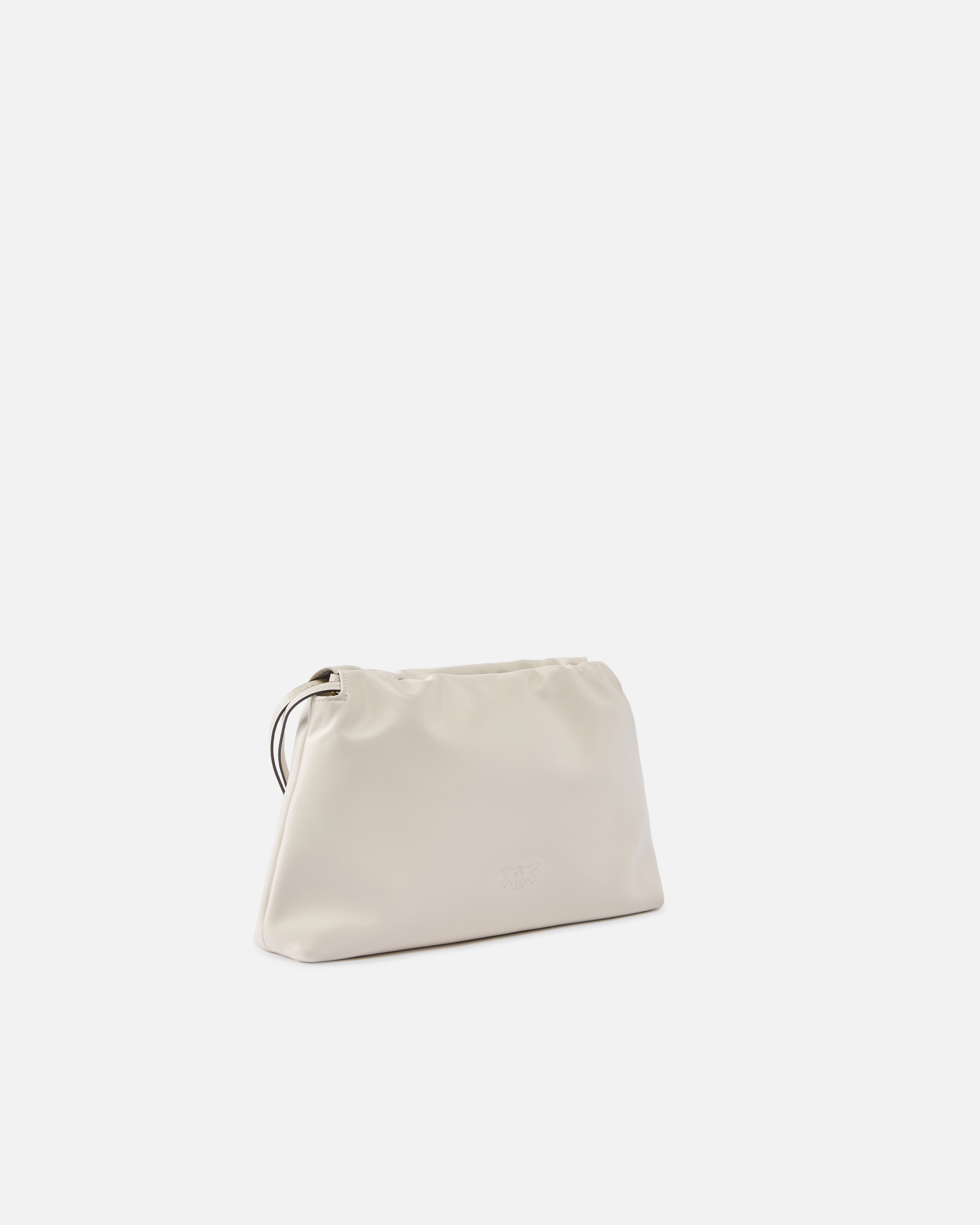 Small leather shoulder bag with drawstring PINKO White
