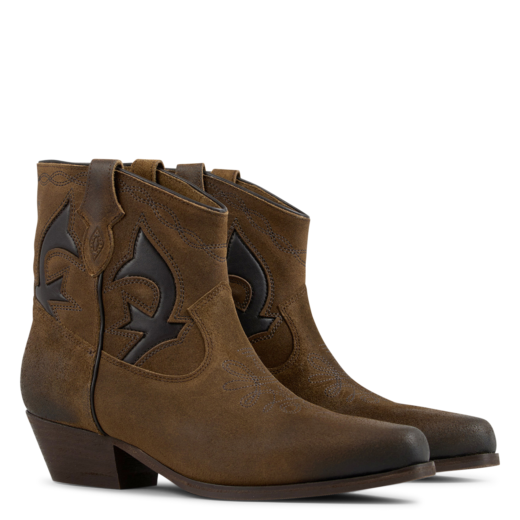 Bottines santiag en cuir  BA&SH Marron