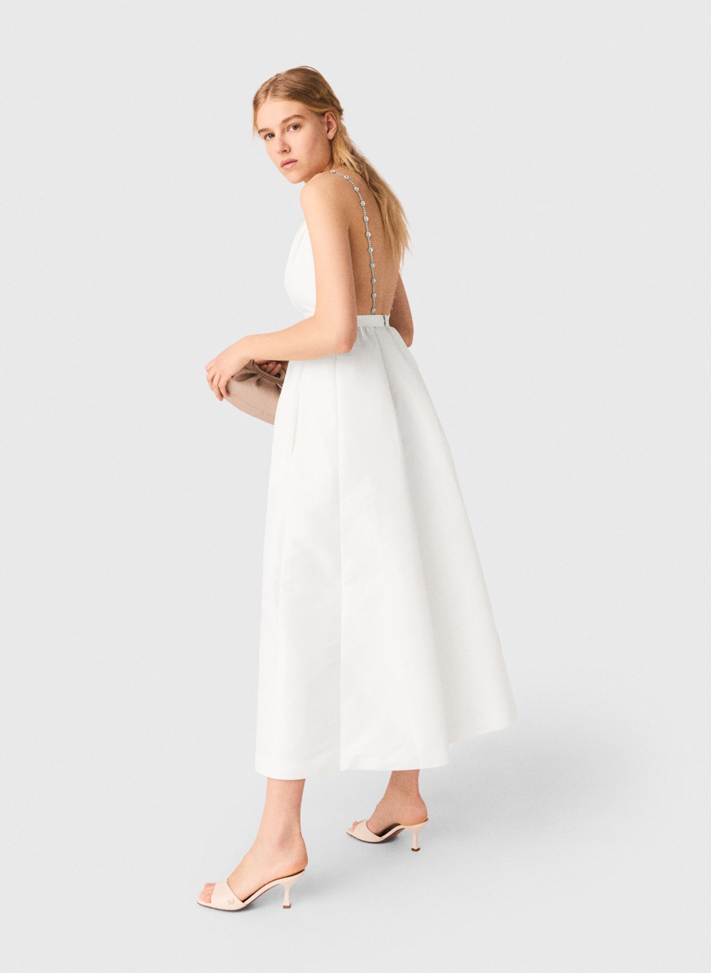 Robe midi cintrée MAJE Blanc