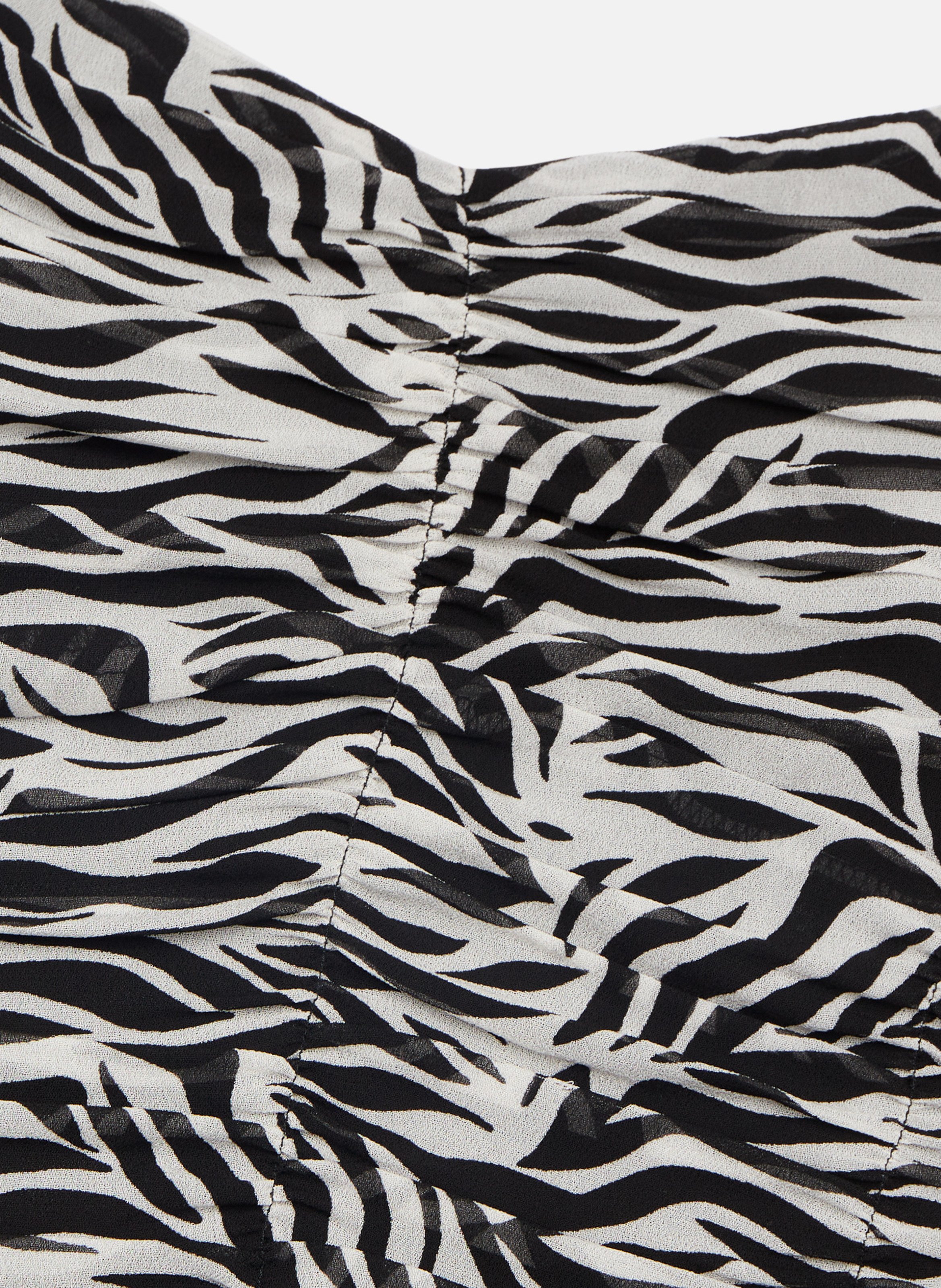 Ruched Printed Bustier Top THE KOOPLES Black