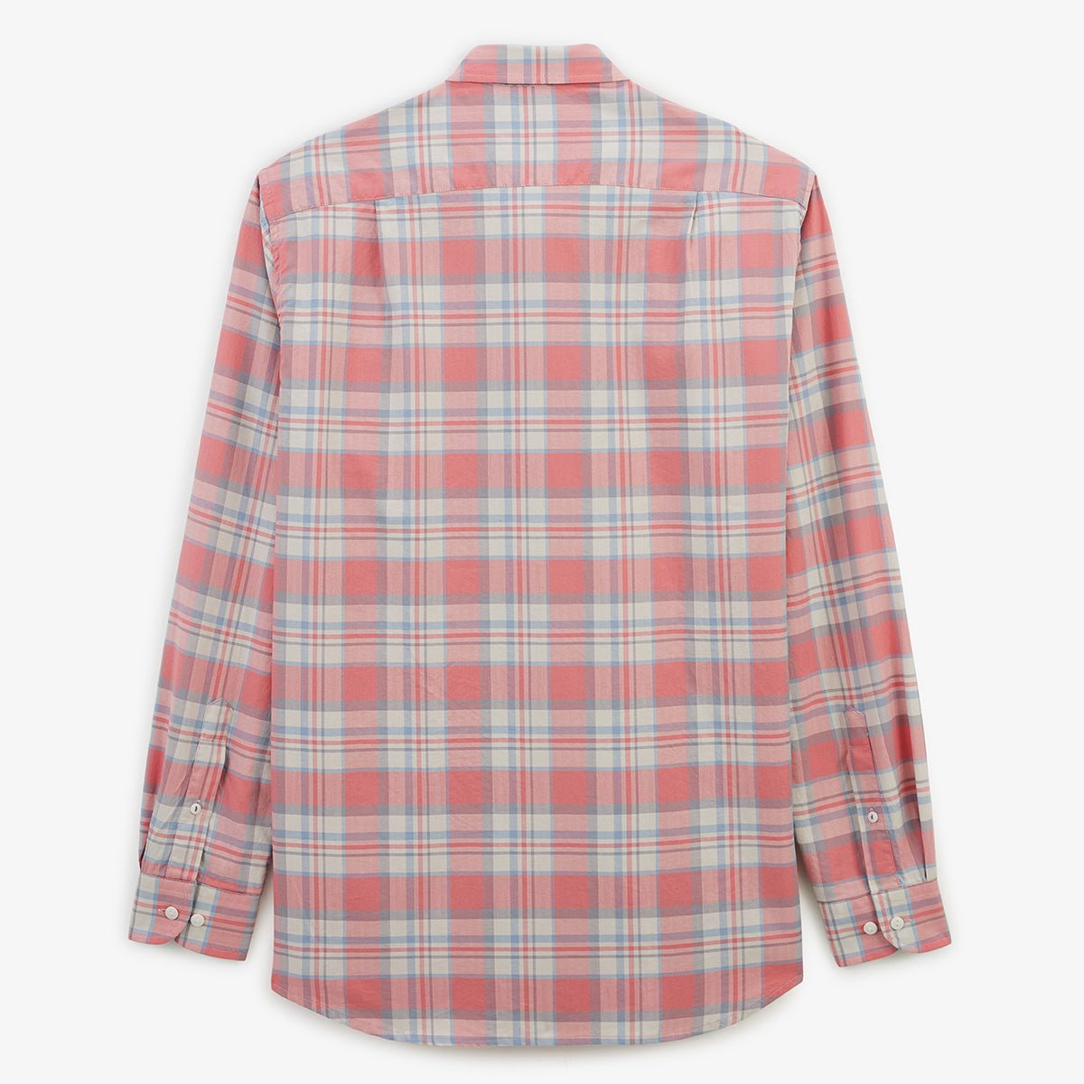 Long-sleeved cotton checkered shirt SERGE BLANCO Pink