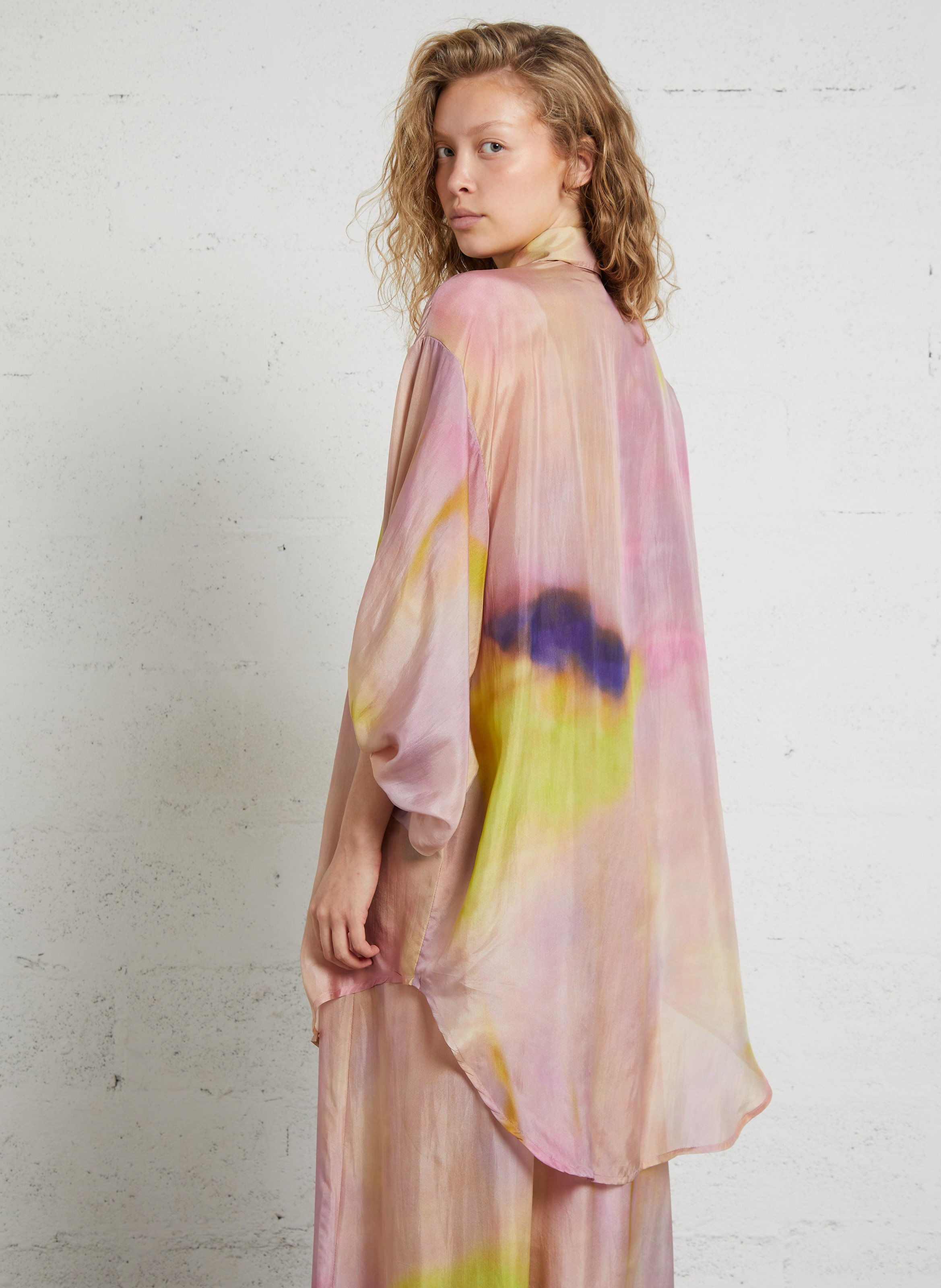 Oversized zijden blouse met print MES DEMOISELLES Veelkleurig