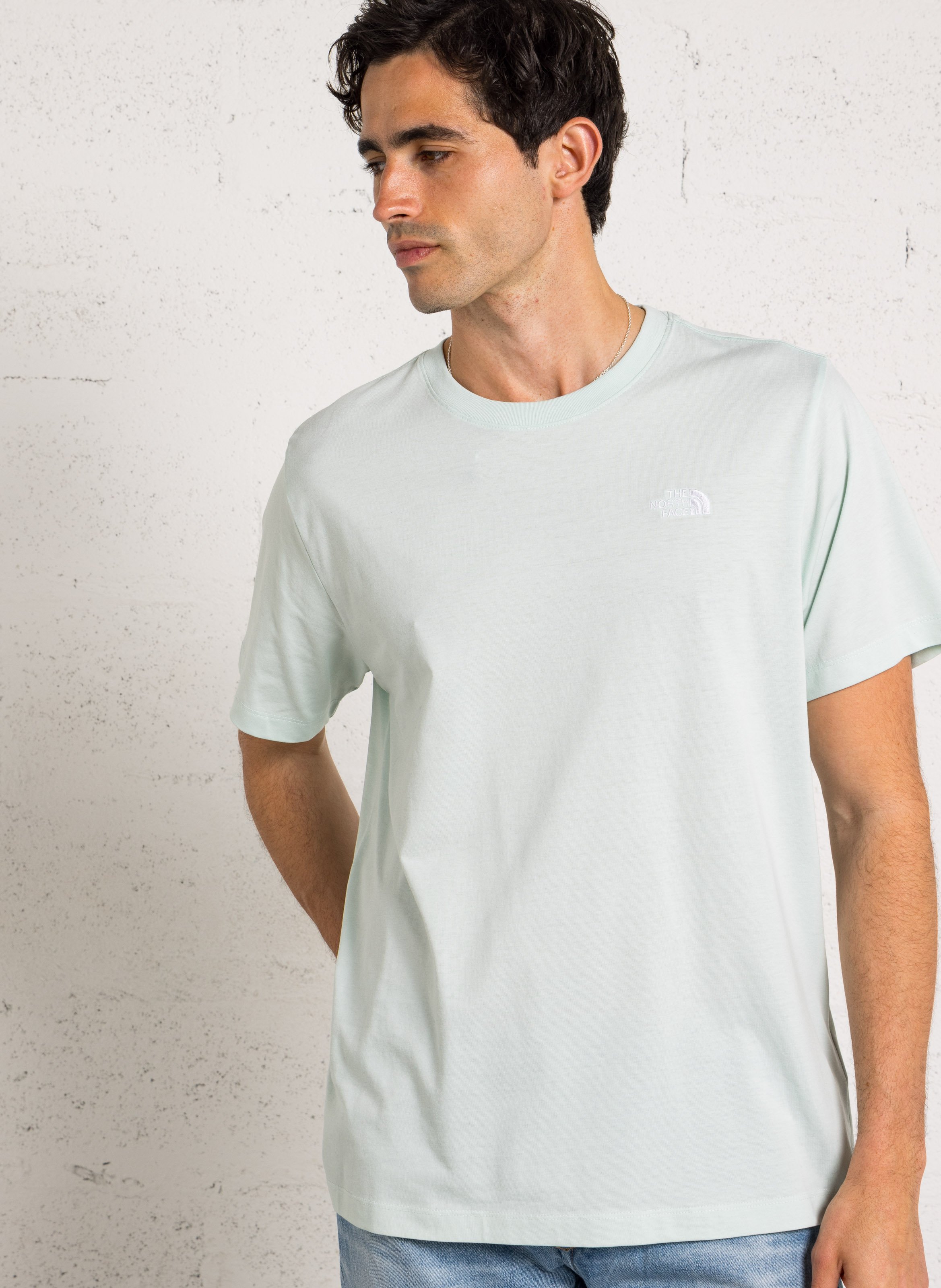 Staright embroidered round-neck cotton T-shirt THE NORTH FACE