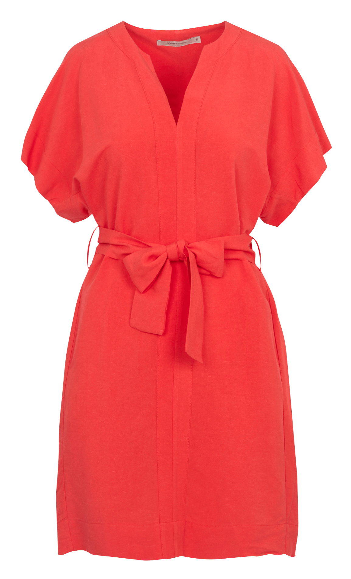 Robe courte ample col tunisien unie LA FEE MARABOUTEE