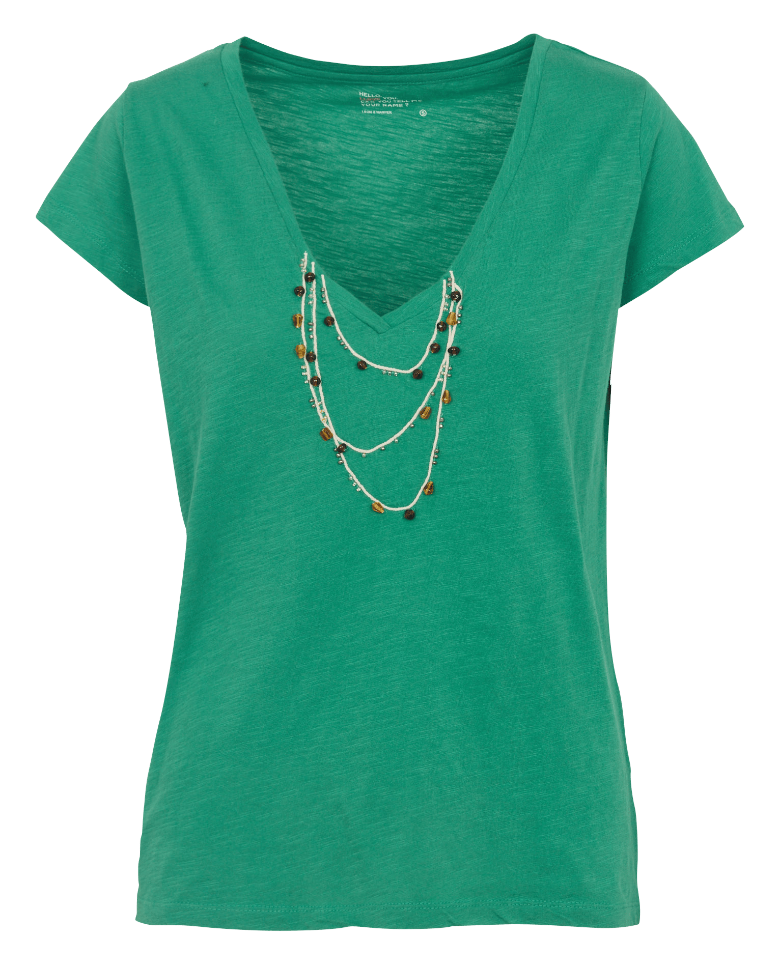 Tee-shirt col V en coton bio LEON & HARPER