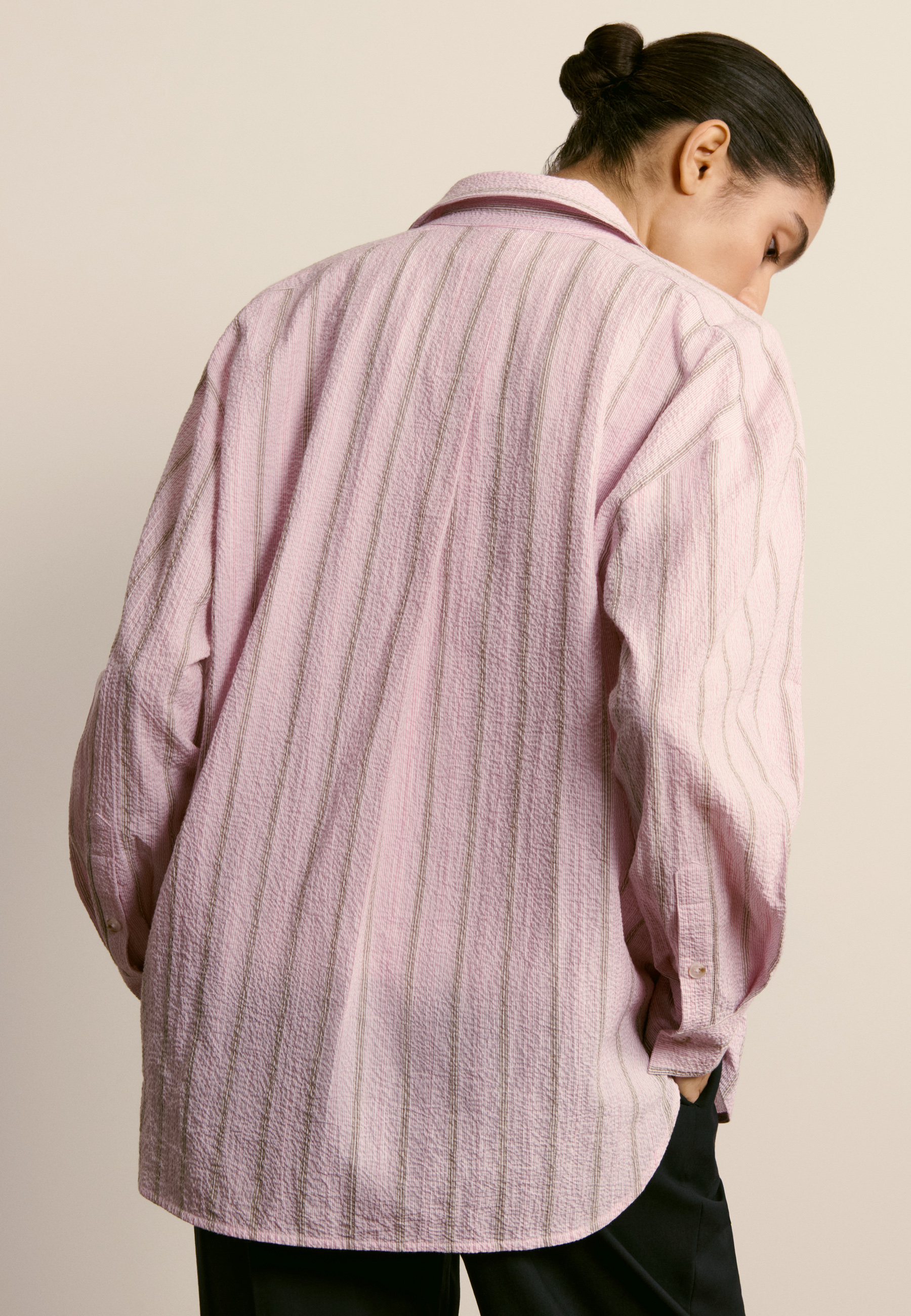 Striped cotton shirt MAISON MONTAGUT Pink