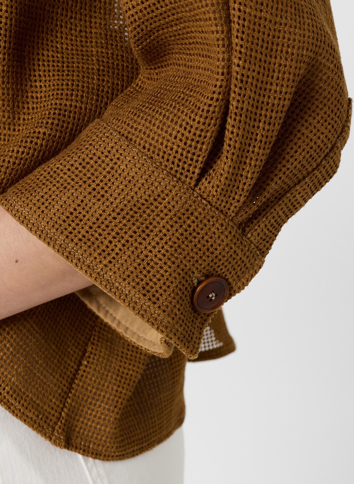 Surchemise boutonnée en tissu résille GERARD DAREL Marron