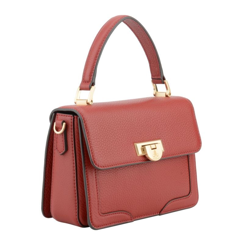 Calfskin leather handbag POURCHET Red