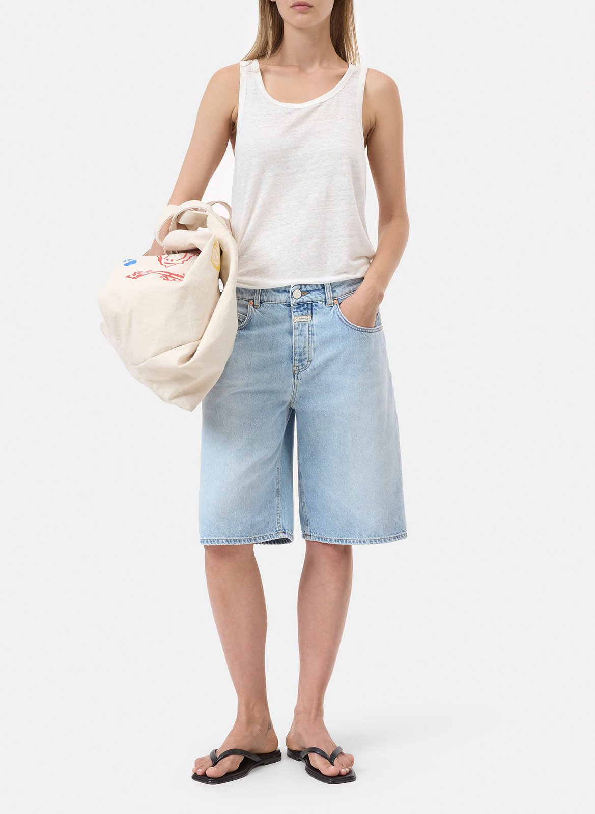 Straight Bermuda shorts in cotton and recycled cotton CLOSED Blue
