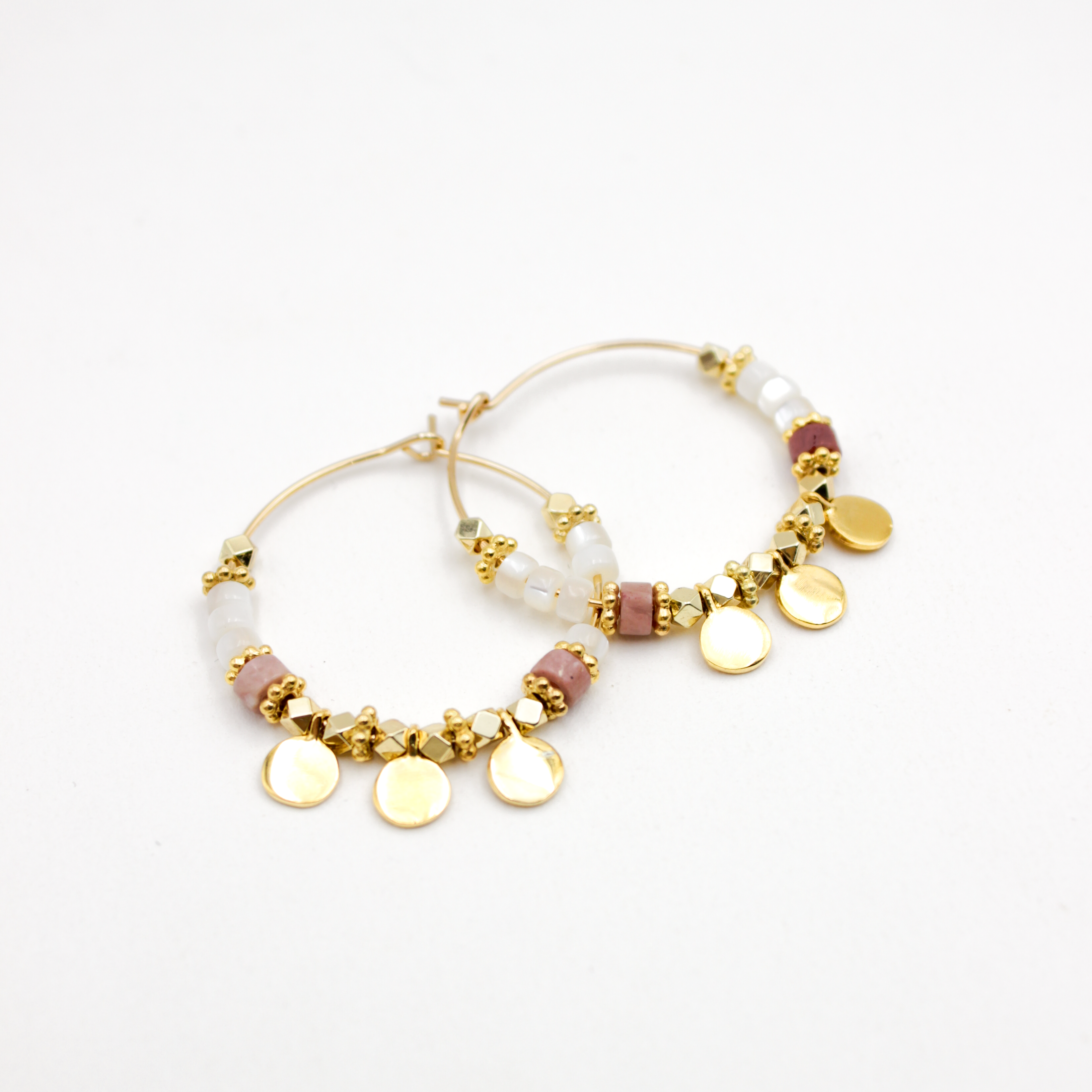 Créoles heishi médaillons - elsa L'ATELIER DES DAMES Doré