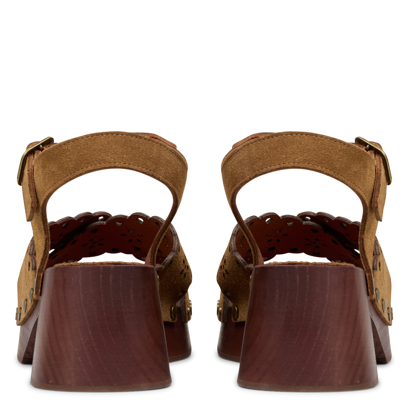 Sandalias de tacón con tiras de ante. MELLOW YELLOW Marron