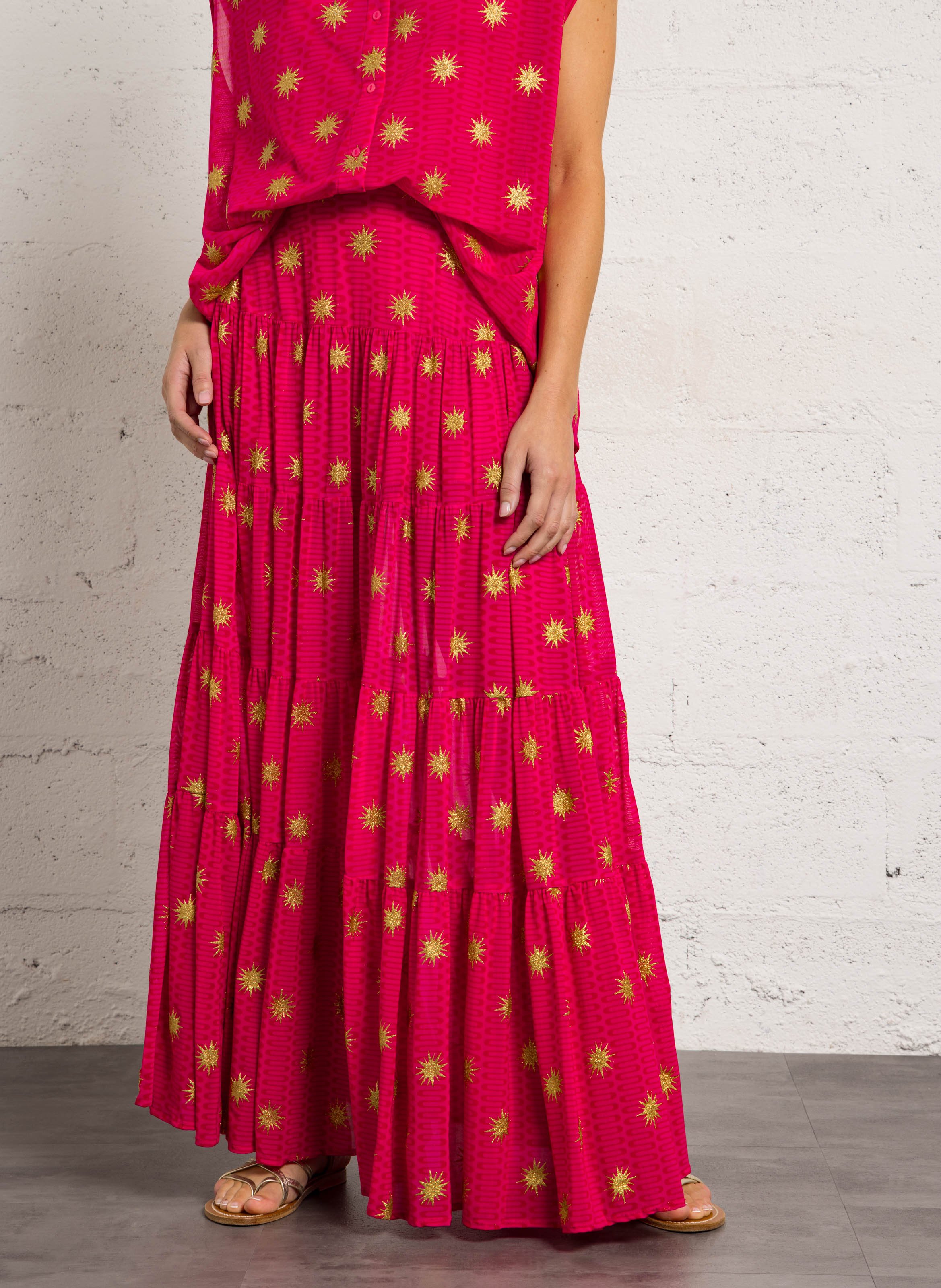 Falda larga bordada SUNDRESS Multicolor