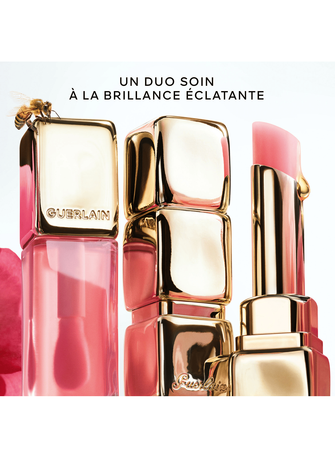 KISSKISS BEE GLOW Tinted honey-infused balm with 98% natural-origin ingredients GUERLAIN 129 blossom kiss