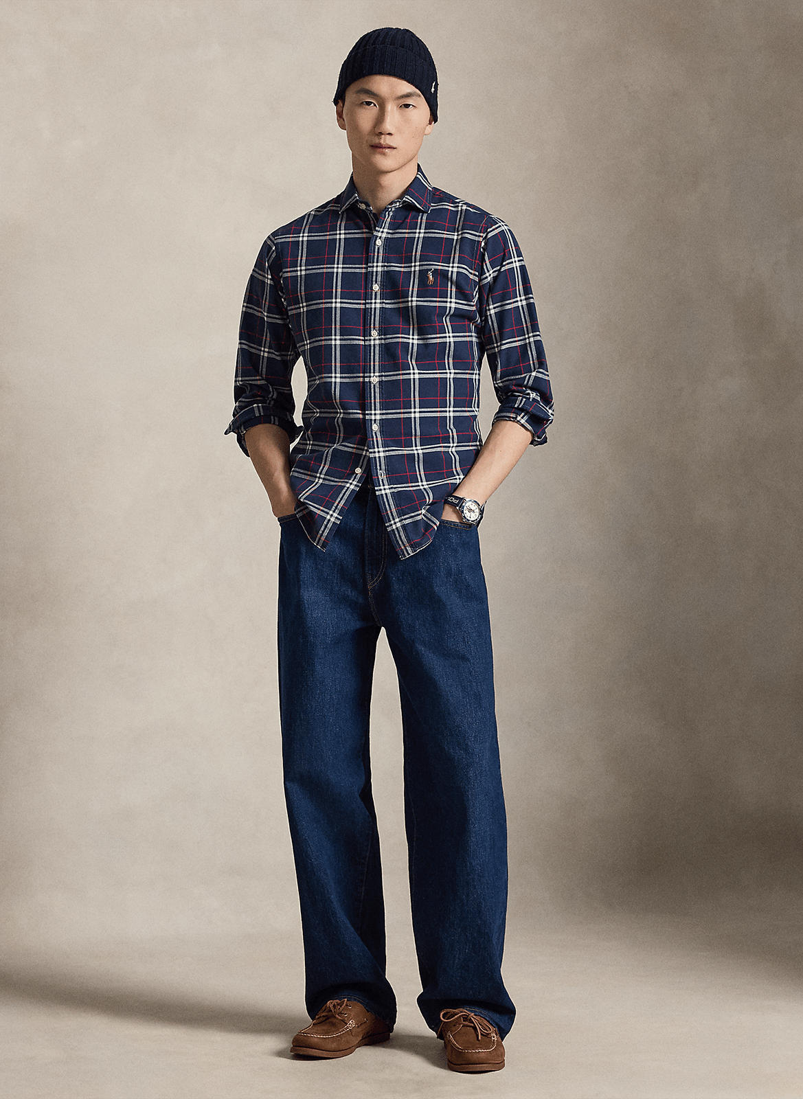 Chemise col classique en coton POLO RALPH LAUREN Bleu