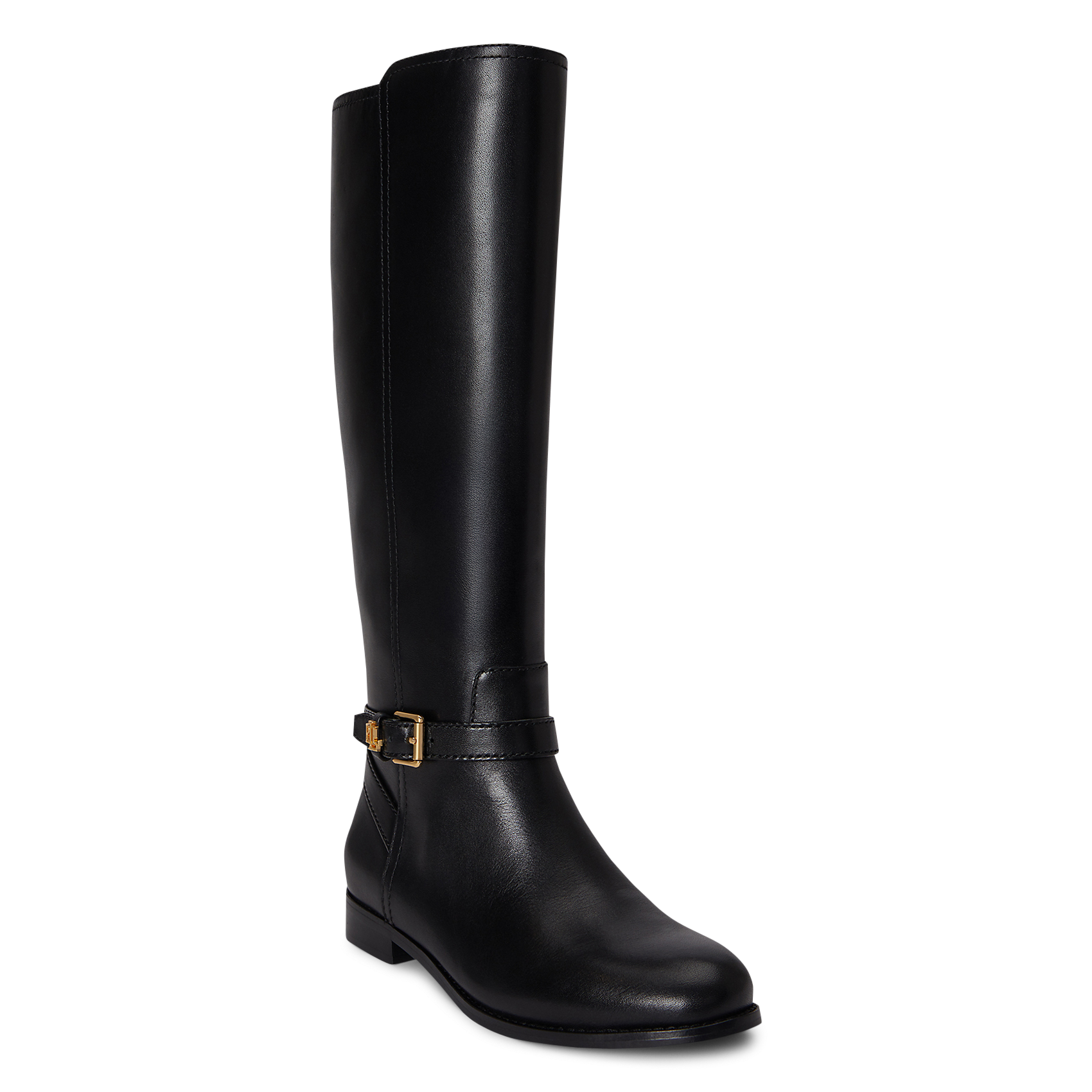 Bottes hautes plates en cuir LAUREN RALPH LAUREN Noir
