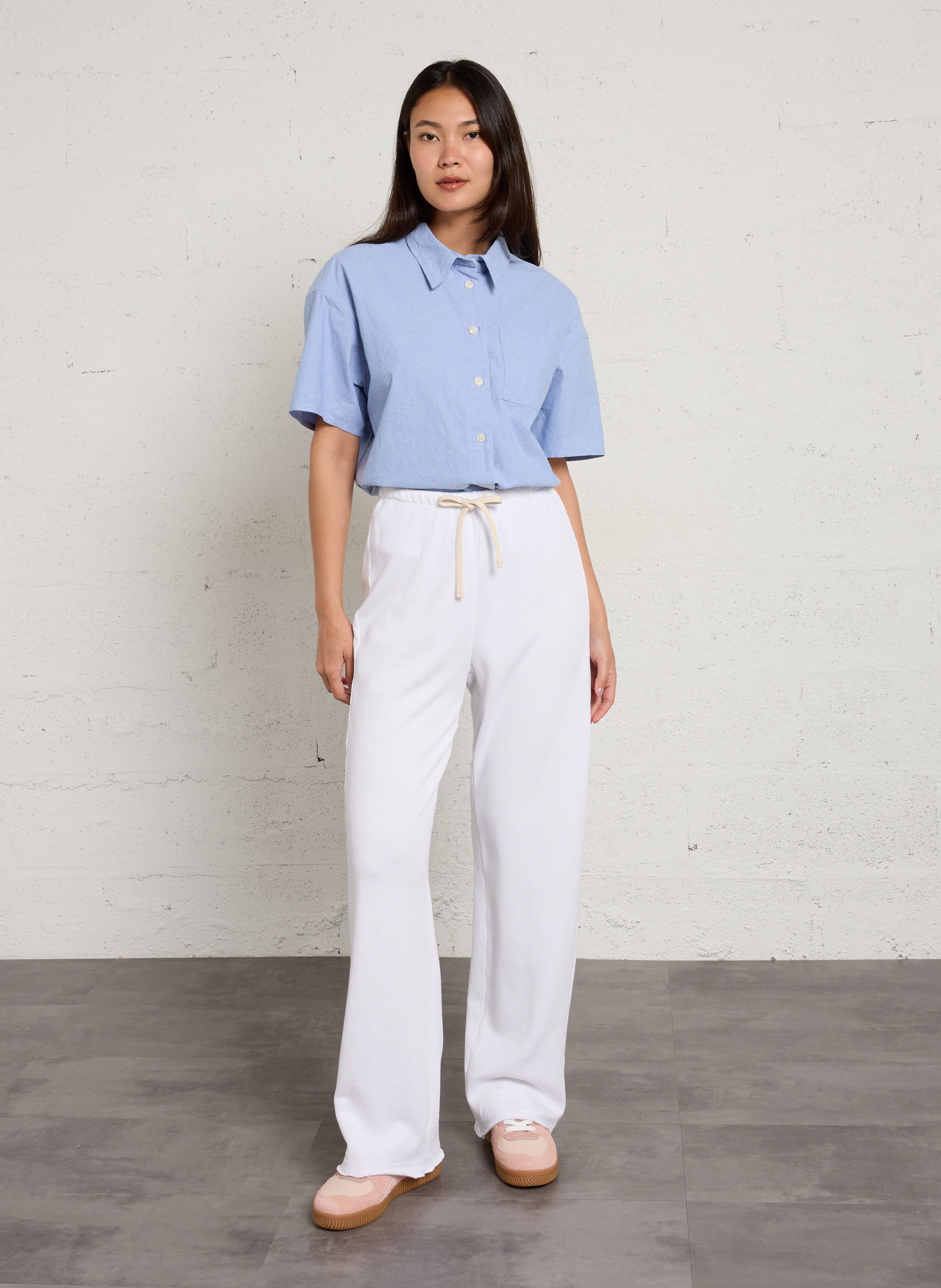 Loose straight cotton joggers AMERICAN VINTAGE White