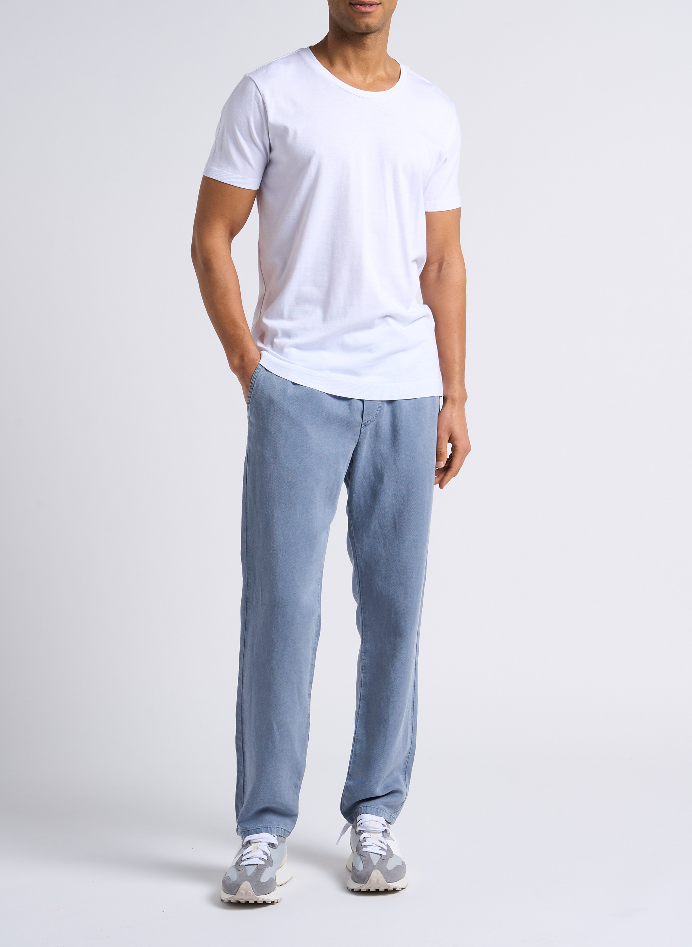 Round-neck cotton-blend T-shirt IKKS White