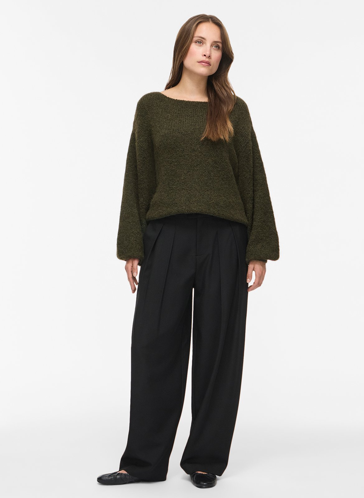 Round-neck sweater VILA Khaki