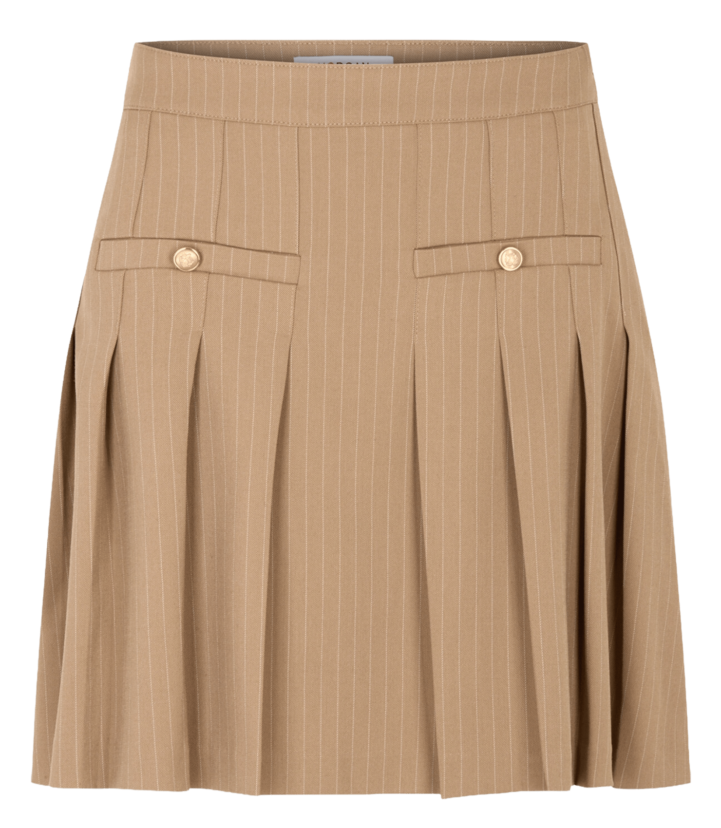 Jupe courte évasée plissée MORGAN Marron