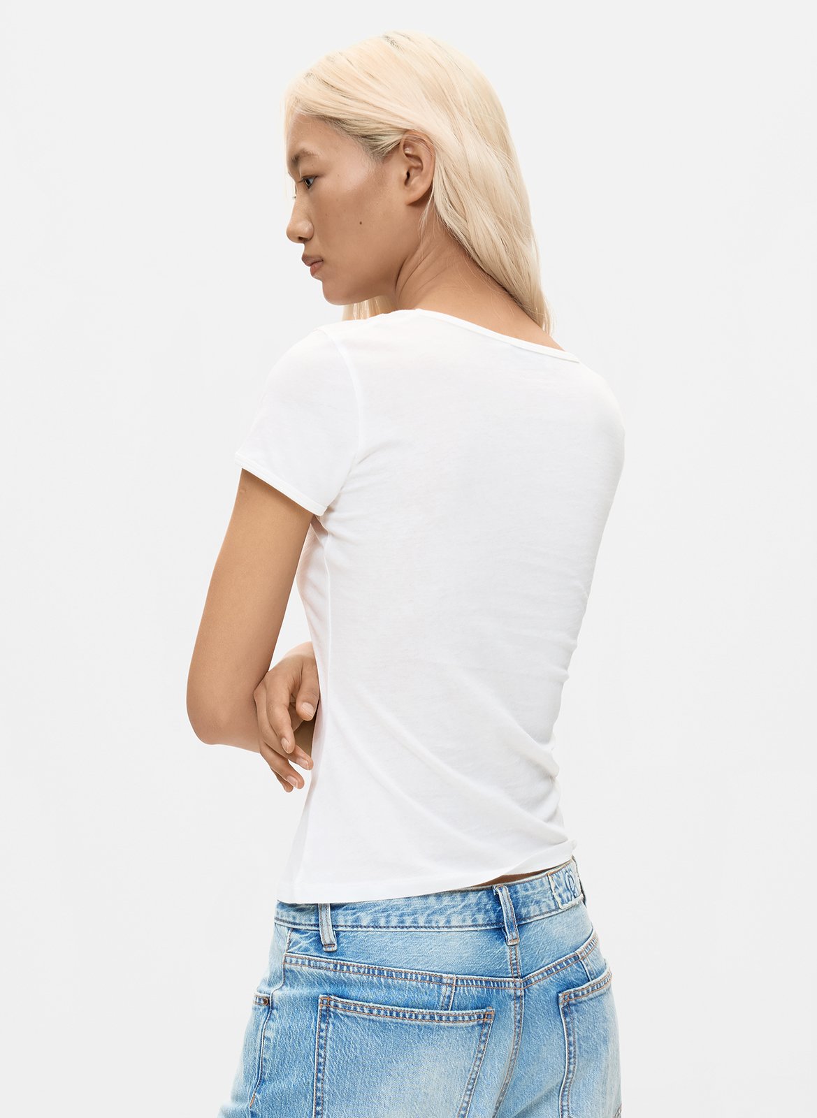 Katoenen T-shirt met ronde hals DESIGUAL Wit