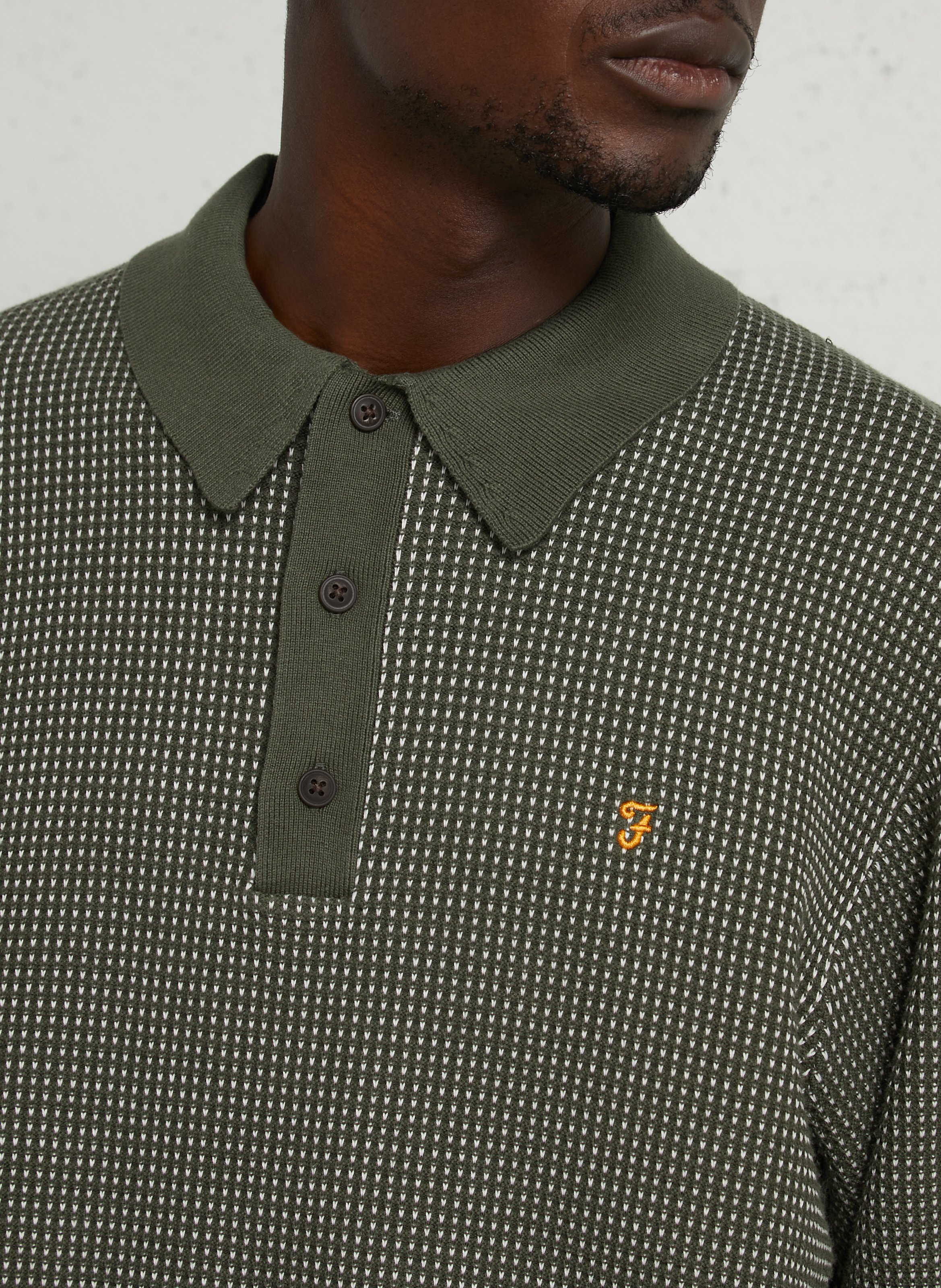 Pull col classique en coton biologique FARAH Vert