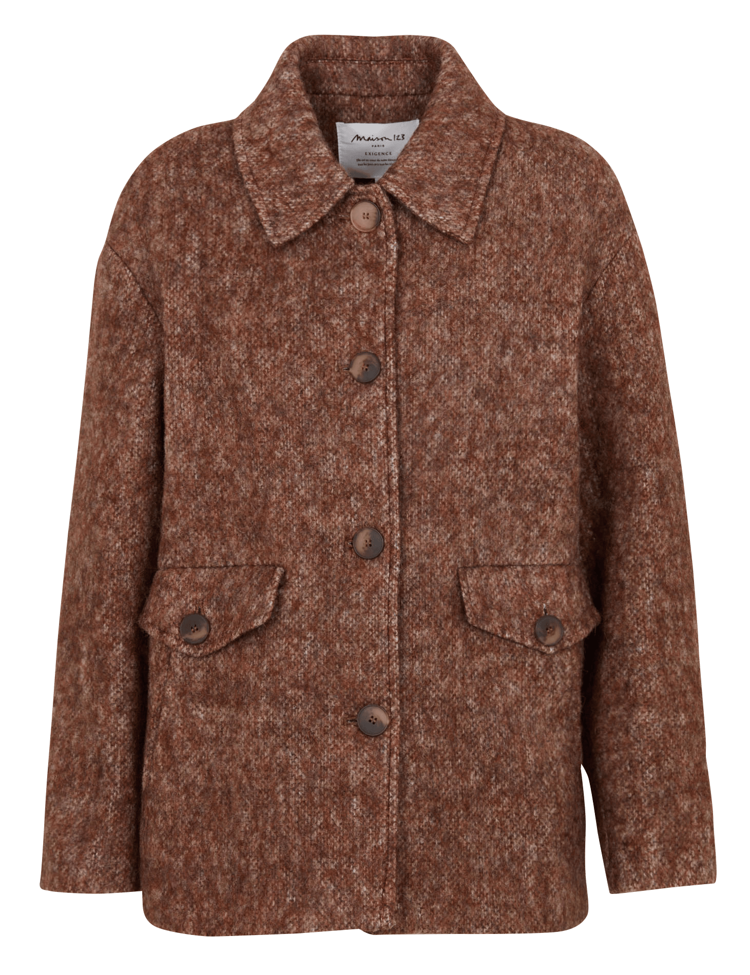 Ruimvallende jas met klassieke kraag MAISON 123 Beige