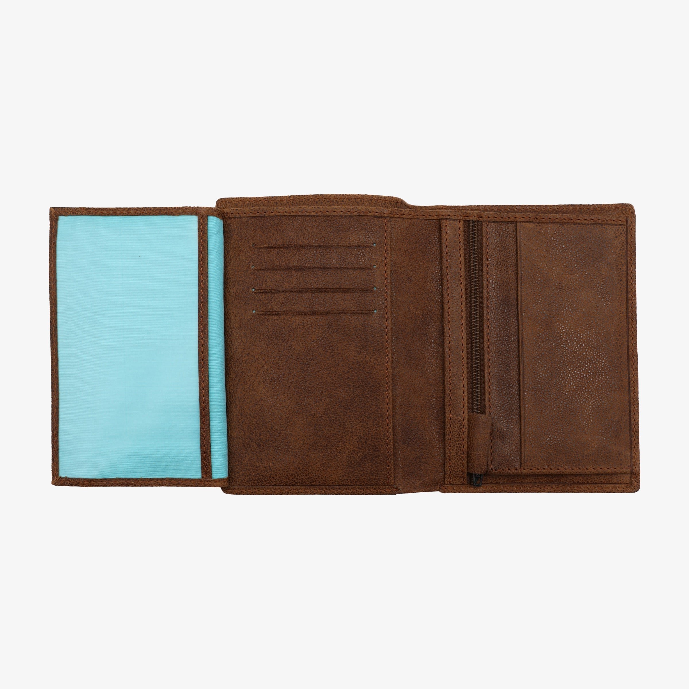 Leather flap wallet SERGE BLANCO Brown
