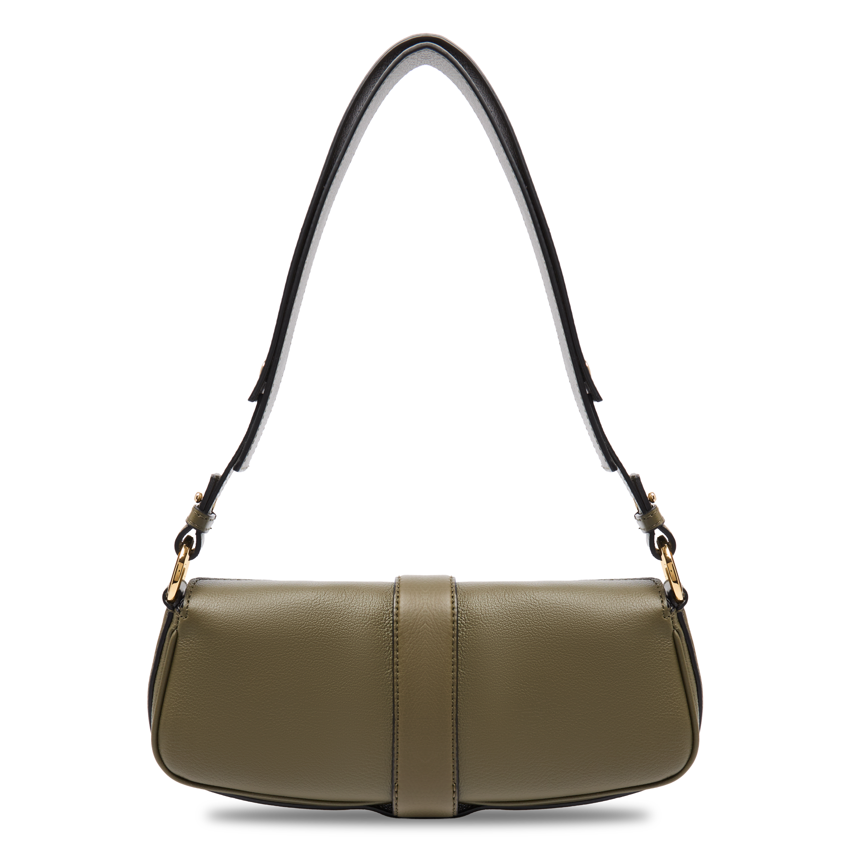 Solid leather shoulder bag LANCEL Khaki