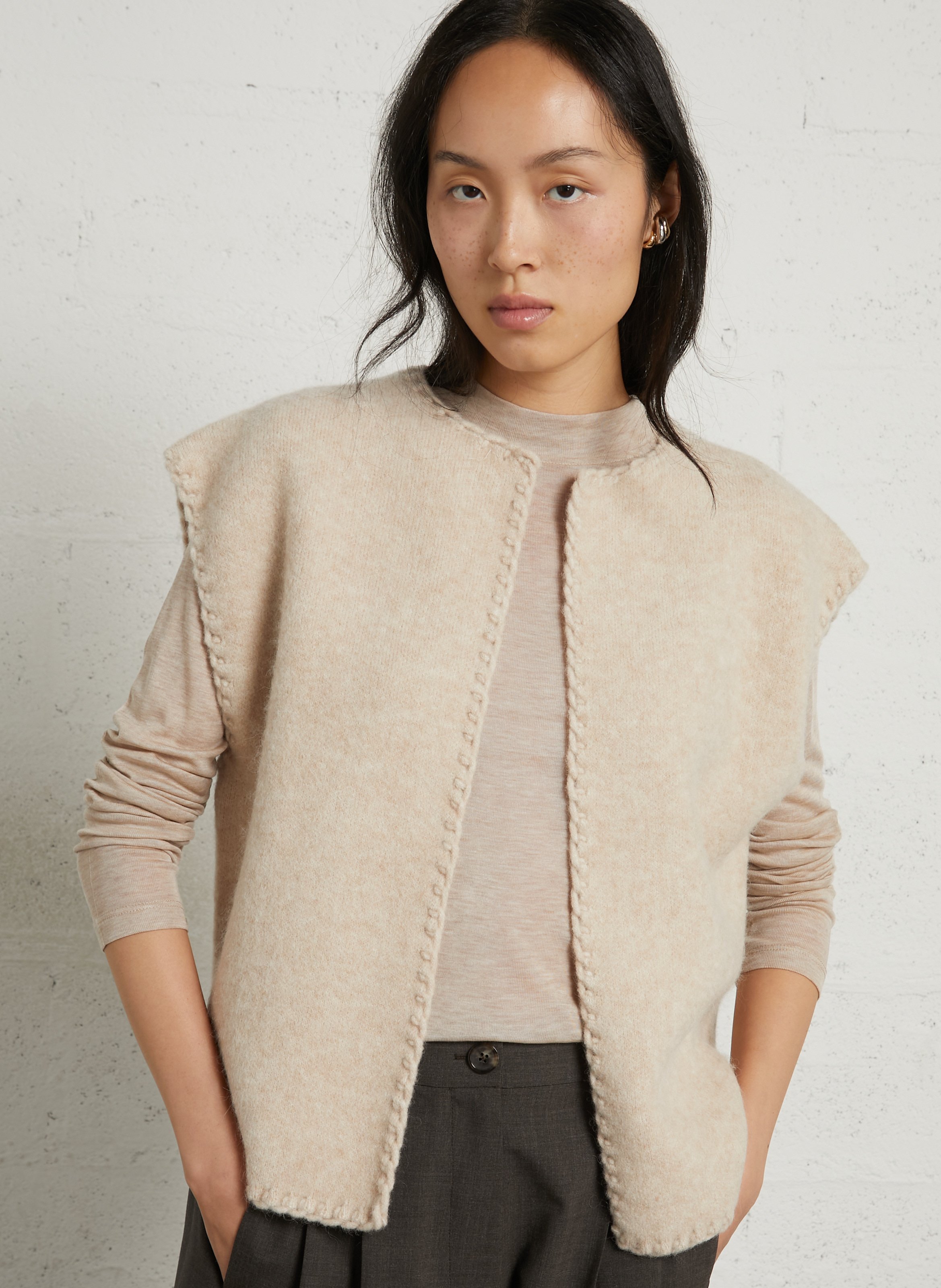Gilet sans manches en laine mélangée MAISON 123
