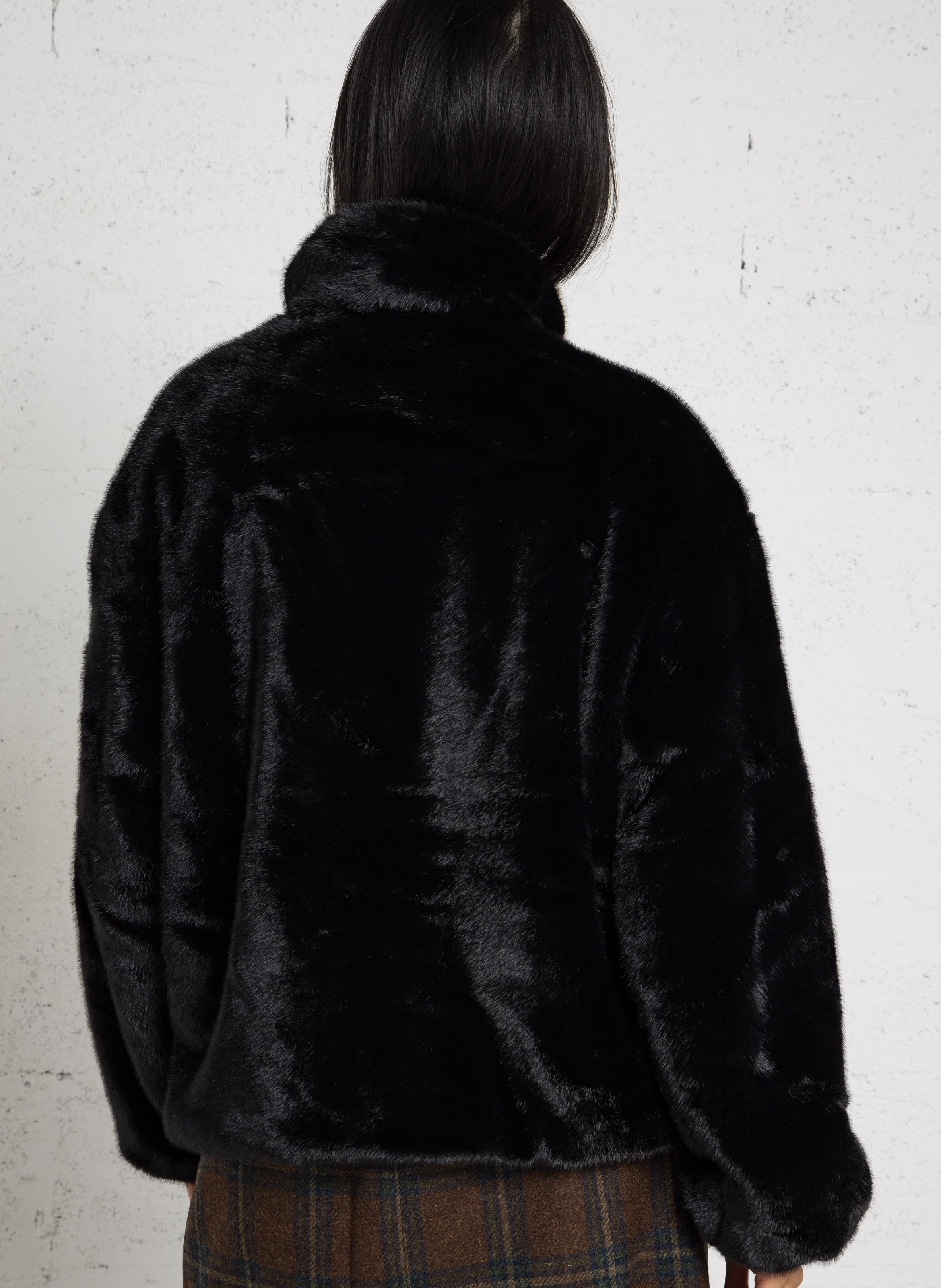 Veste à col montant effet fourrure BOMBERS ORIGINAL Noir
