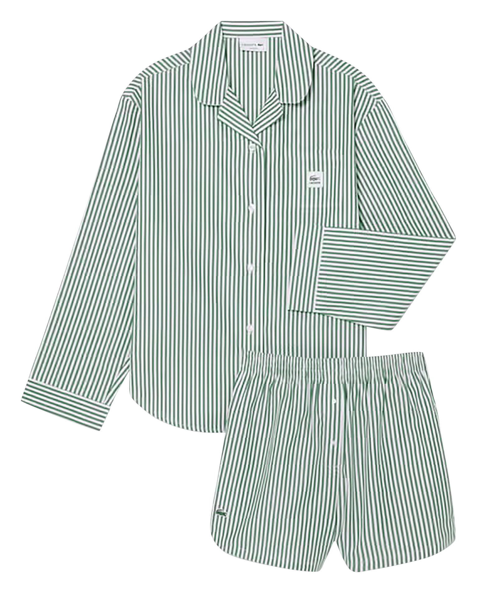 Striped cotton pyjama set LACOSTE Green