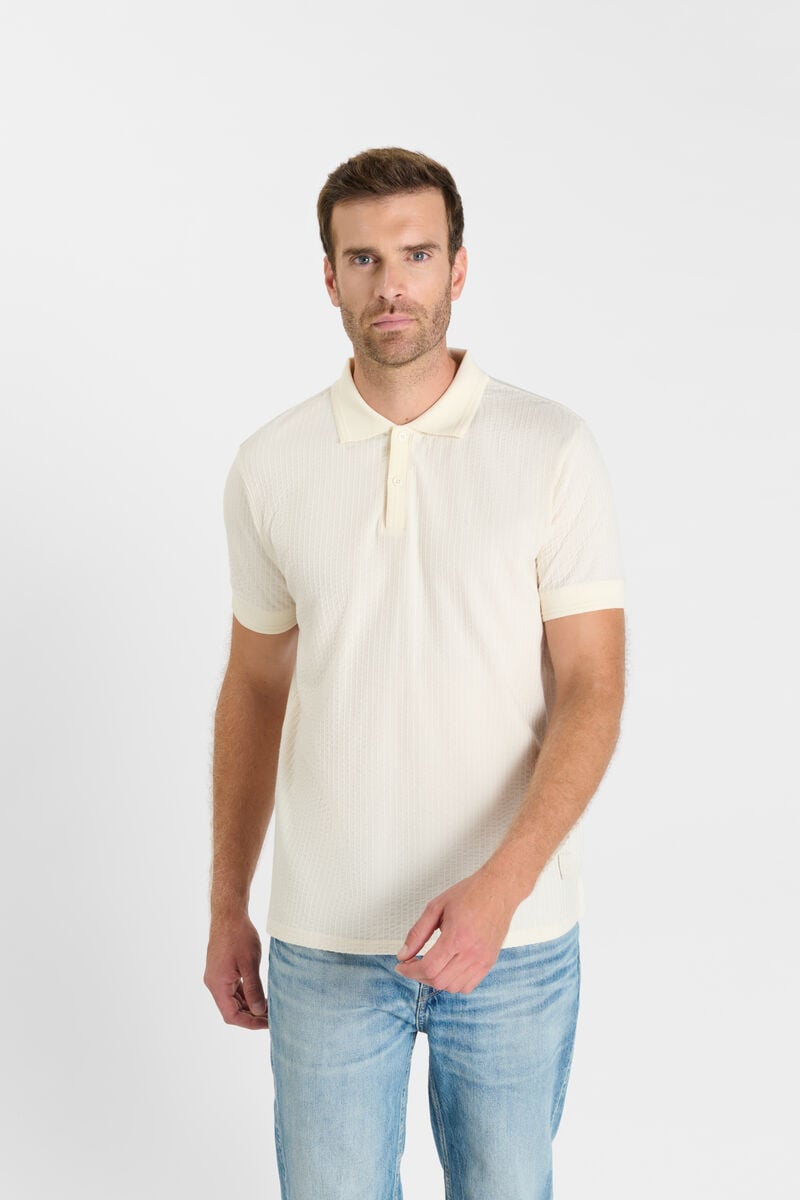 Button-Down Shirt Collar Polo LE TEMPS DES CERISES White