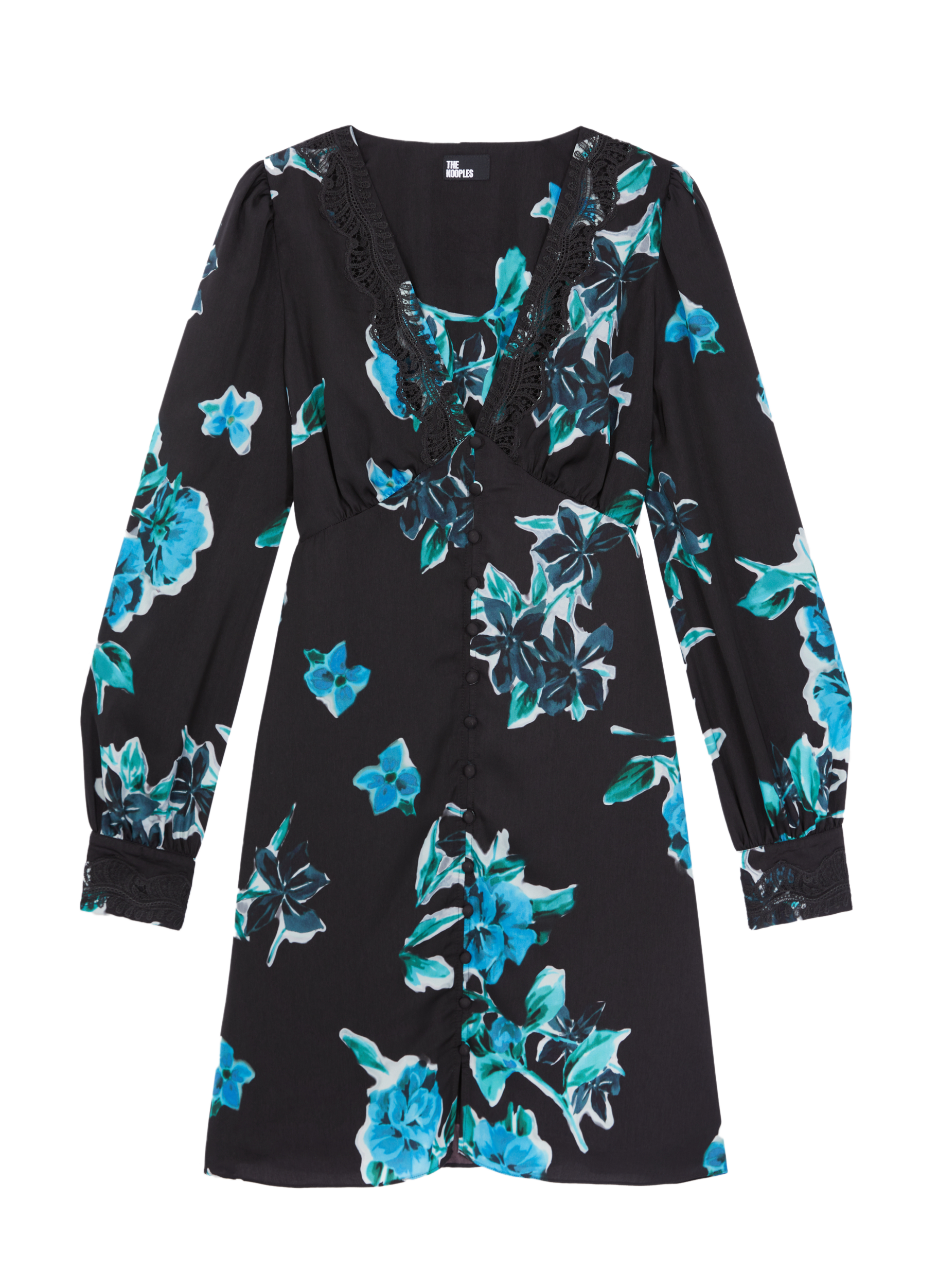 Robe courte col V imprimée  THE KOOPLES Bleu
