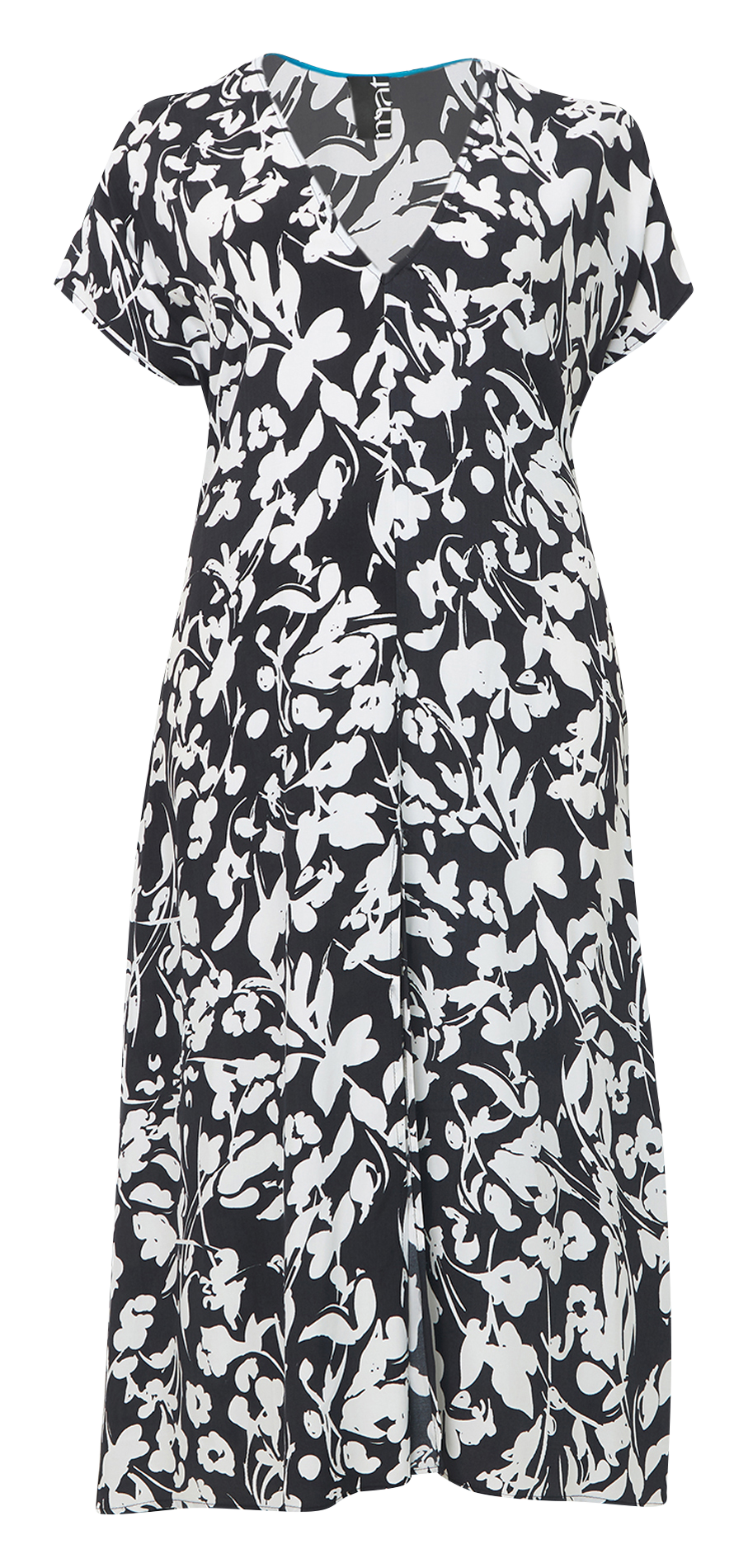 Halflange jurk met V-hals en bloemenprint MAT FASHION Veelkleurig