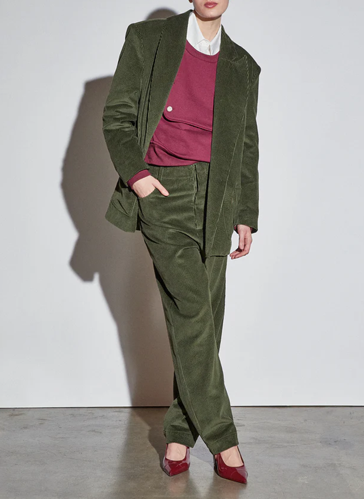 Oversized organic linen blazer THE LABEL EDITION Green