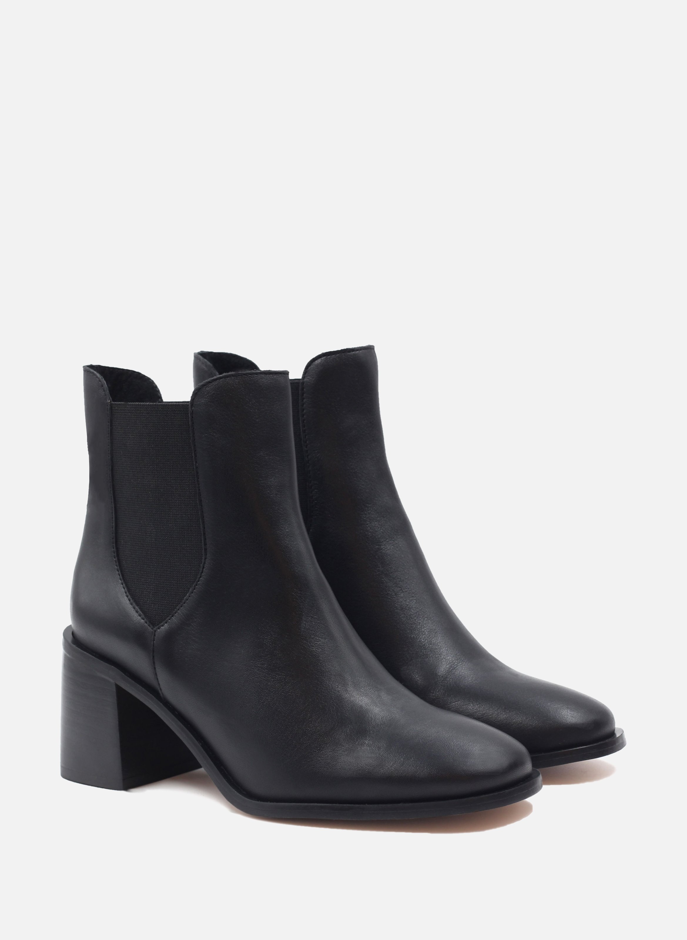 Heeled leather Chelsea boots JULES & JENN Black