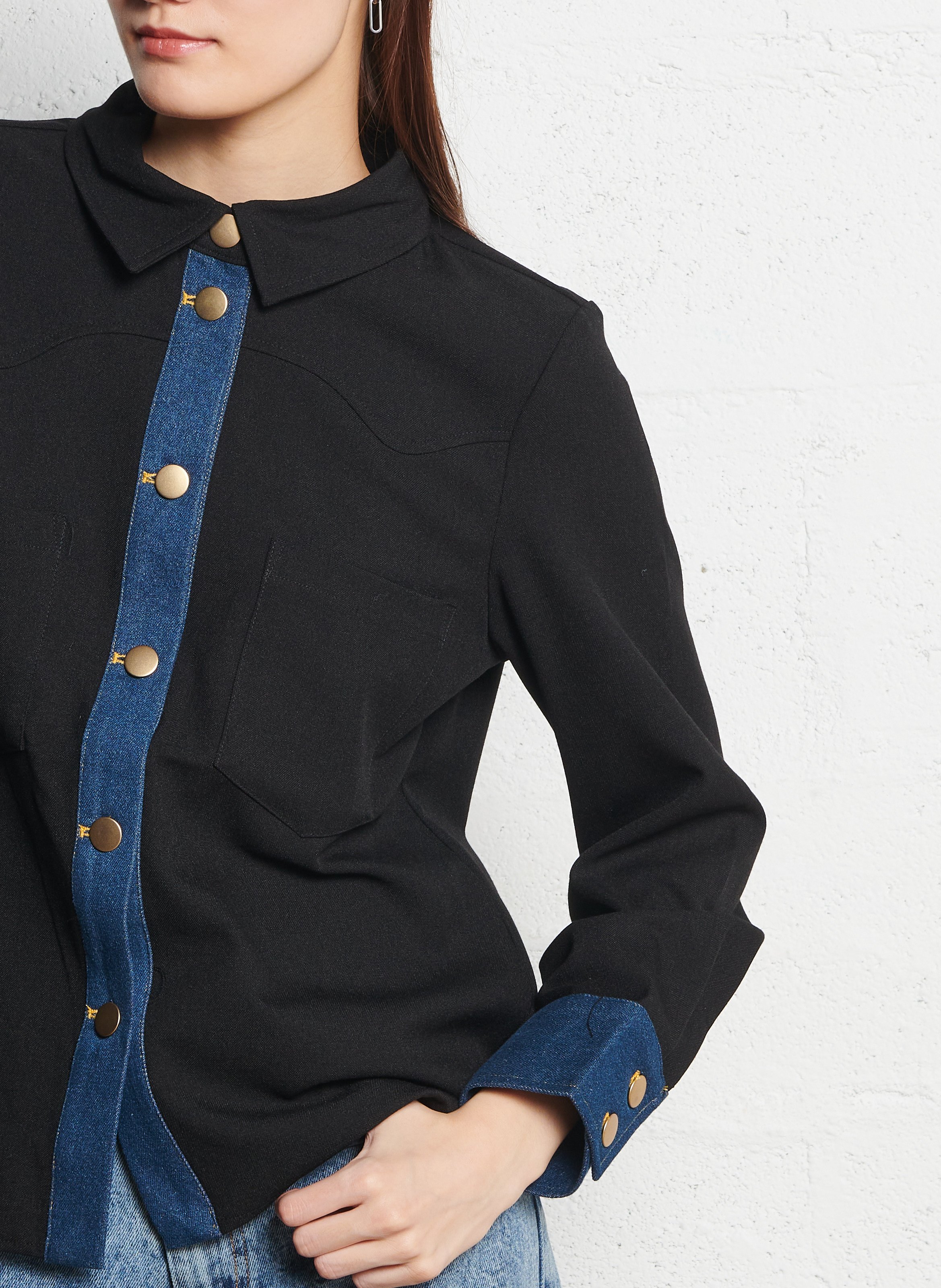 Rechte blouse VILA Zwart