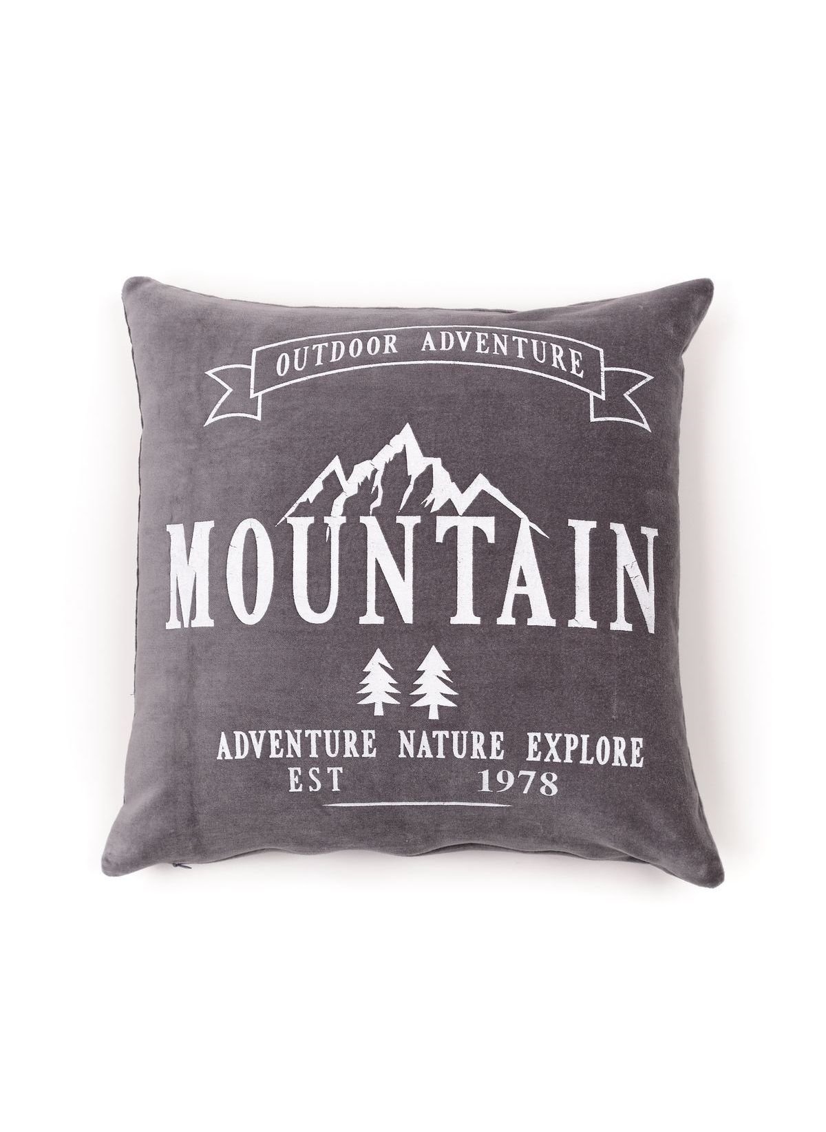 Coussin imprimé carré en coton TODAY LINGE DE MAISON Gris