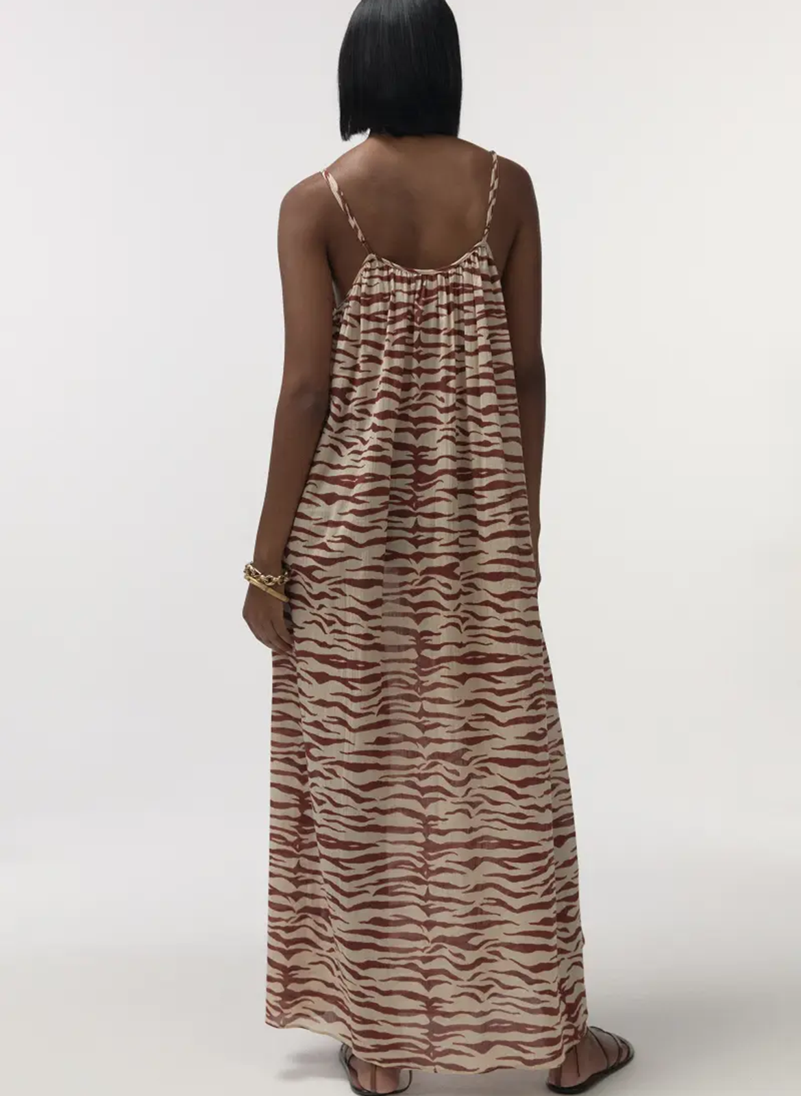 Robe longue ample zébrée  LOVE STORIES Blanc