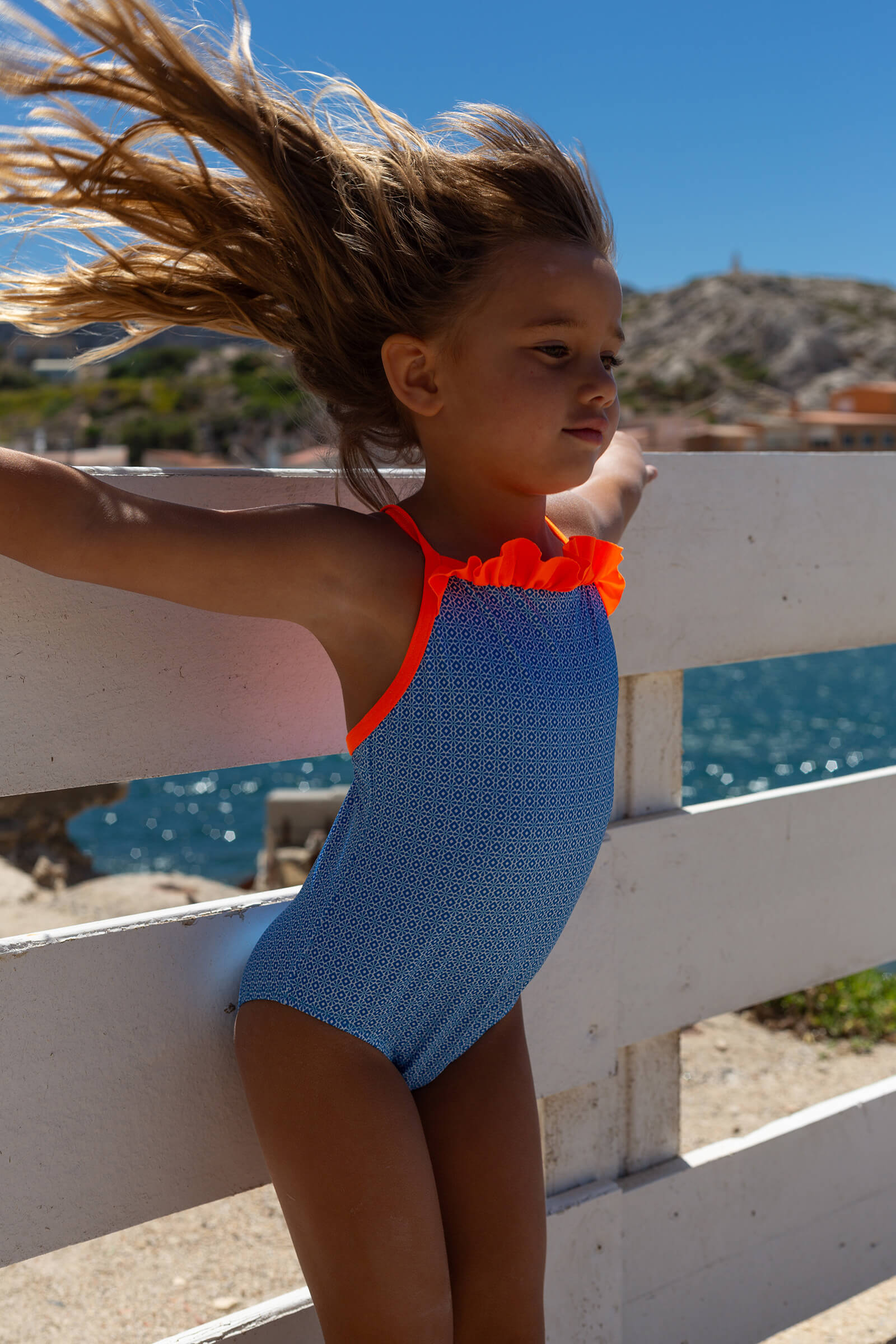 One-piece swimsuit - azulejos GILI'S Blue