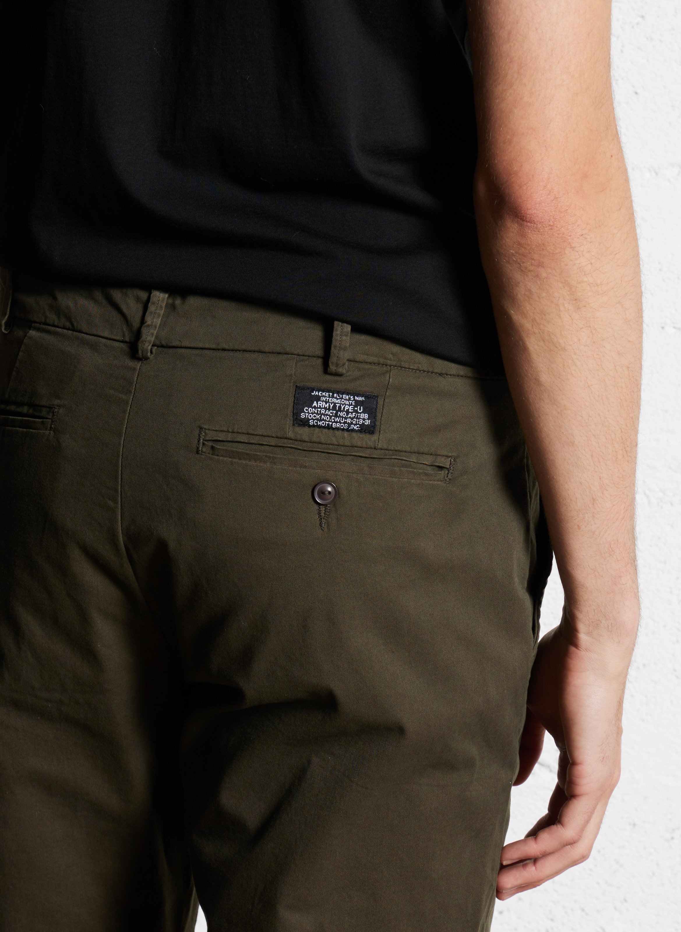 Chino regular-fit en coton stretch SCHOTT Vert