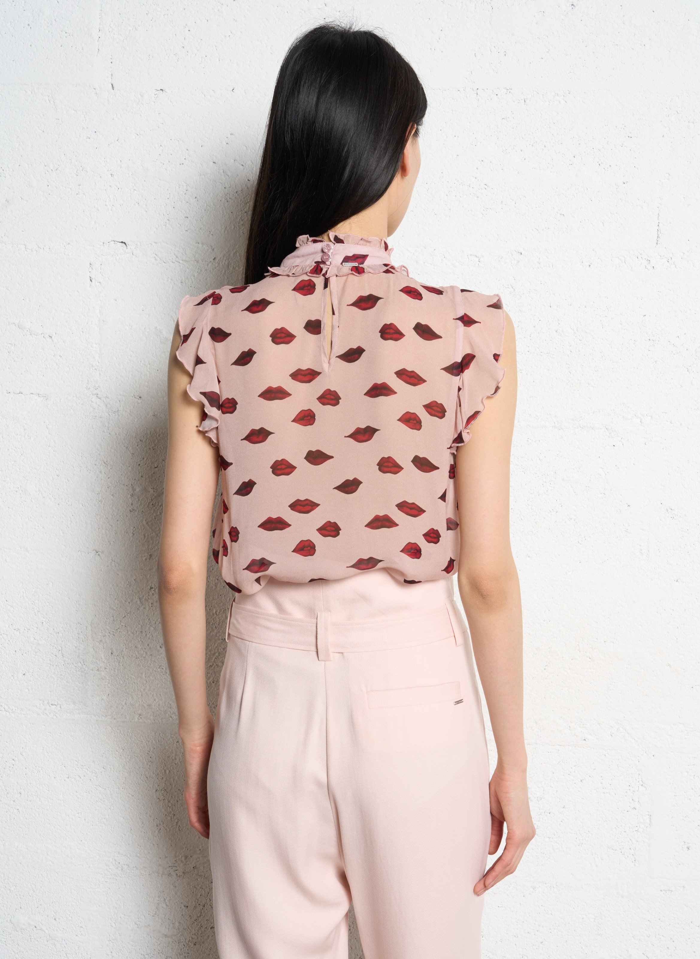 Printed straight top  IKKS Pink