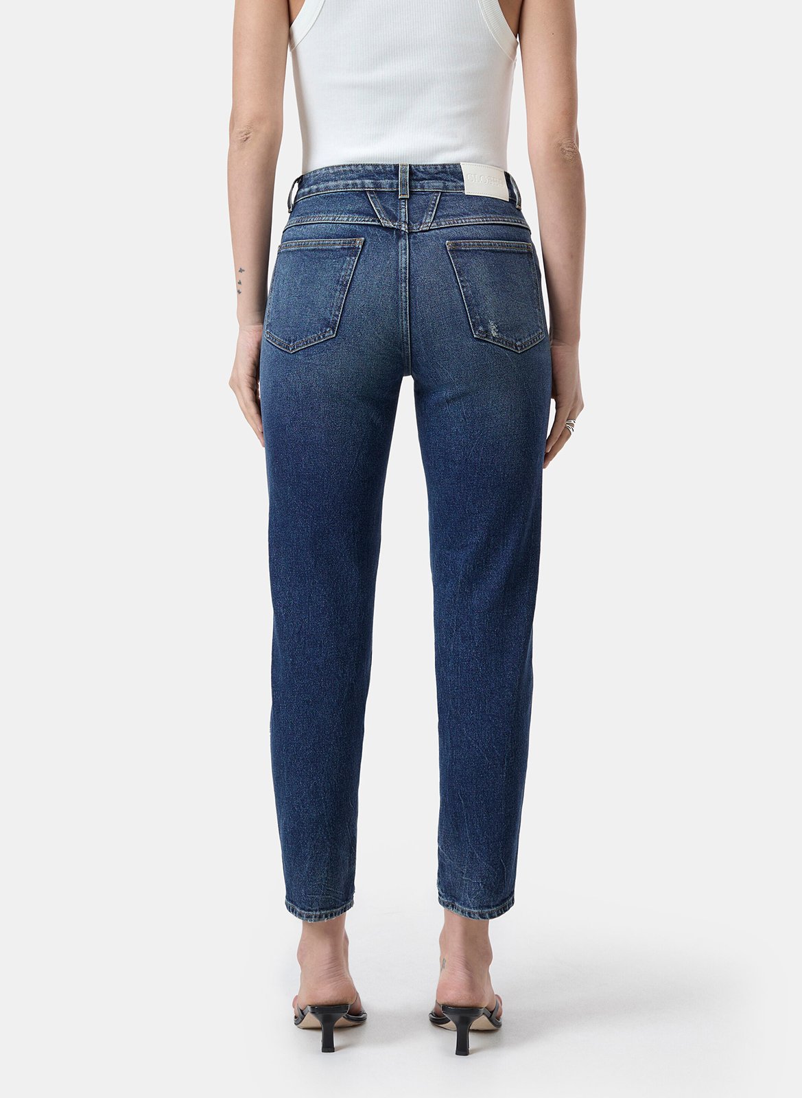 High-waisted straight leg jeans with seams CLOSED Blue