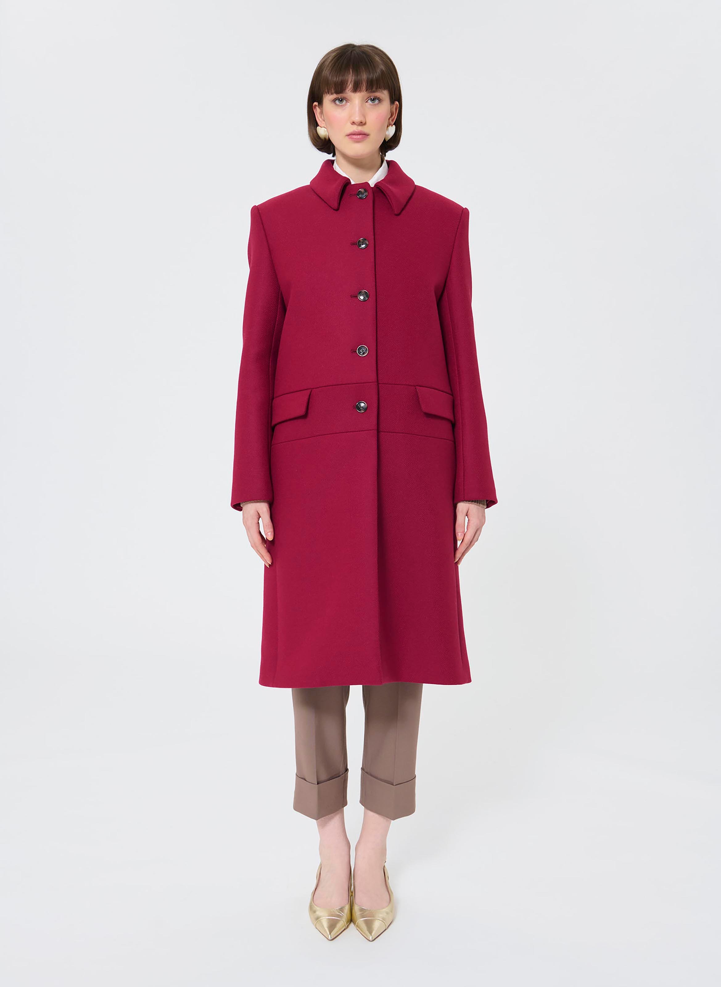 Straight wool-blend coat with classic collar TARA JARMON