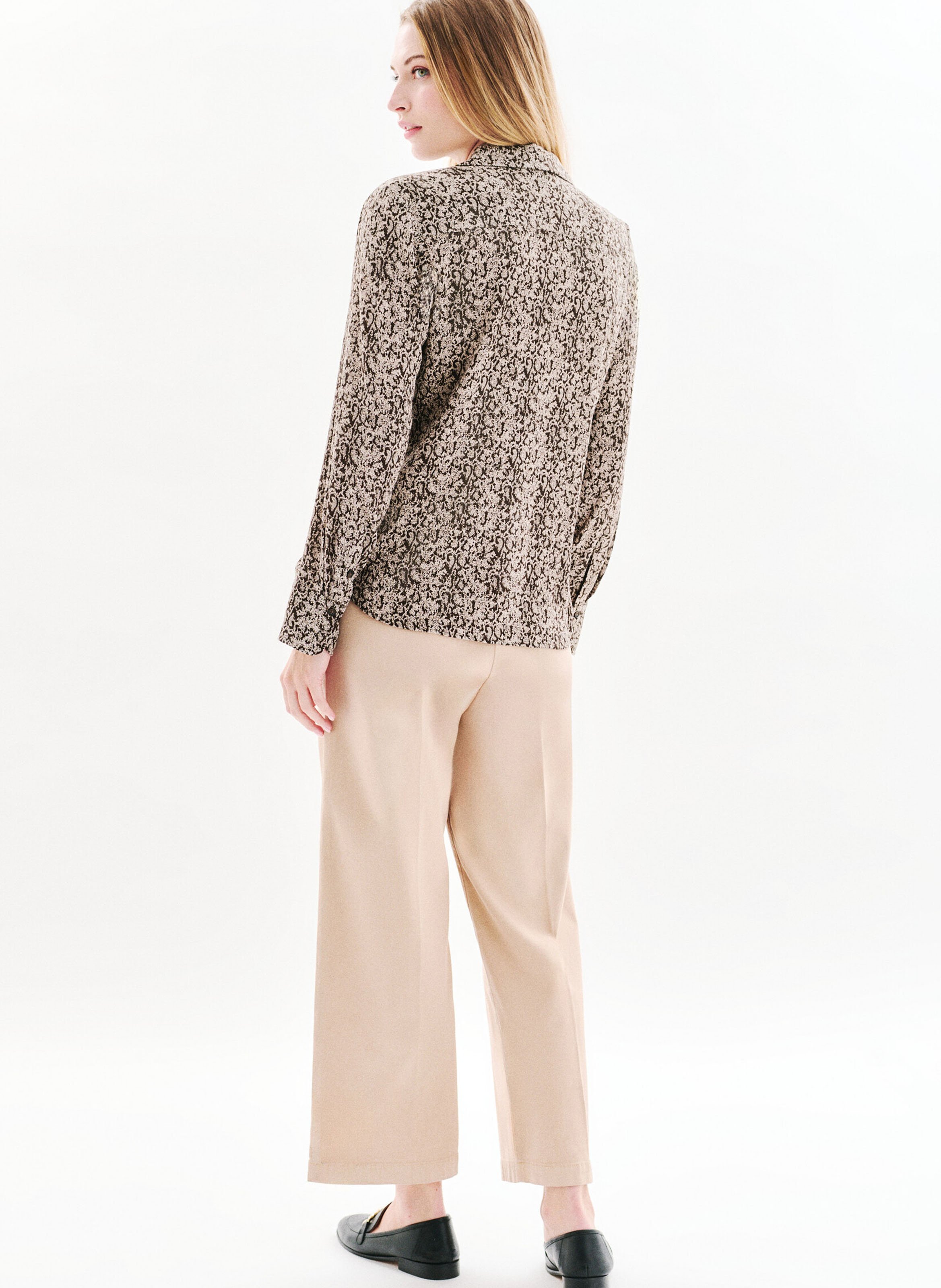 Chemise col classique imprimée CAROLL Beige