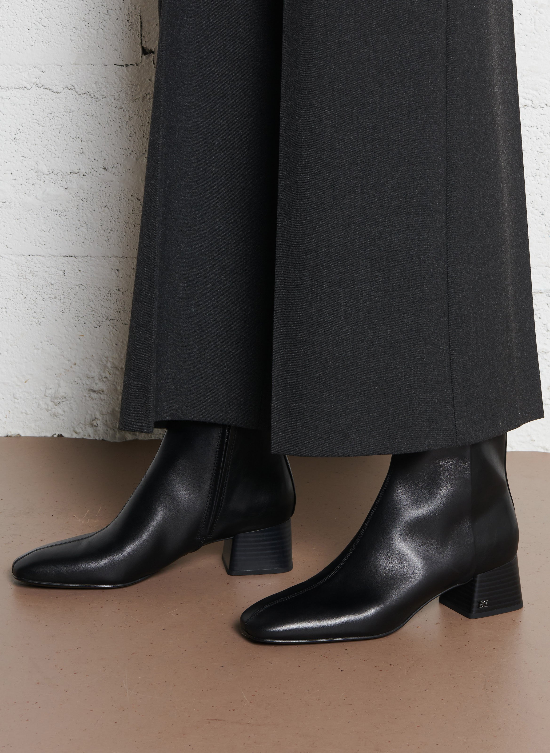 Stiefeletten aus Leder-Mix SAM EDELMAN Schwarz