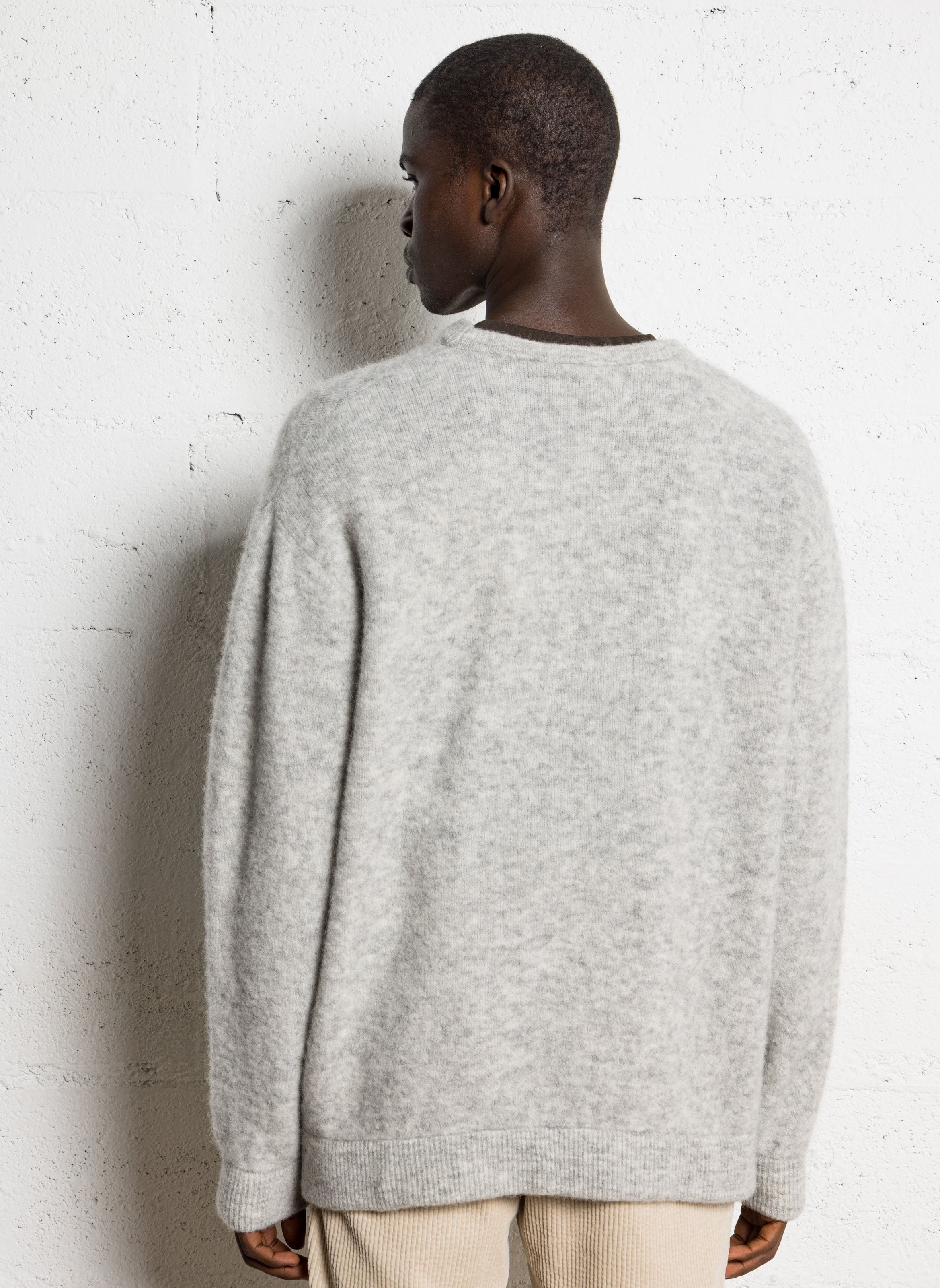 Loose-fit alpaca-blend round-neck sweater AMERICAN VINTAGE Grey