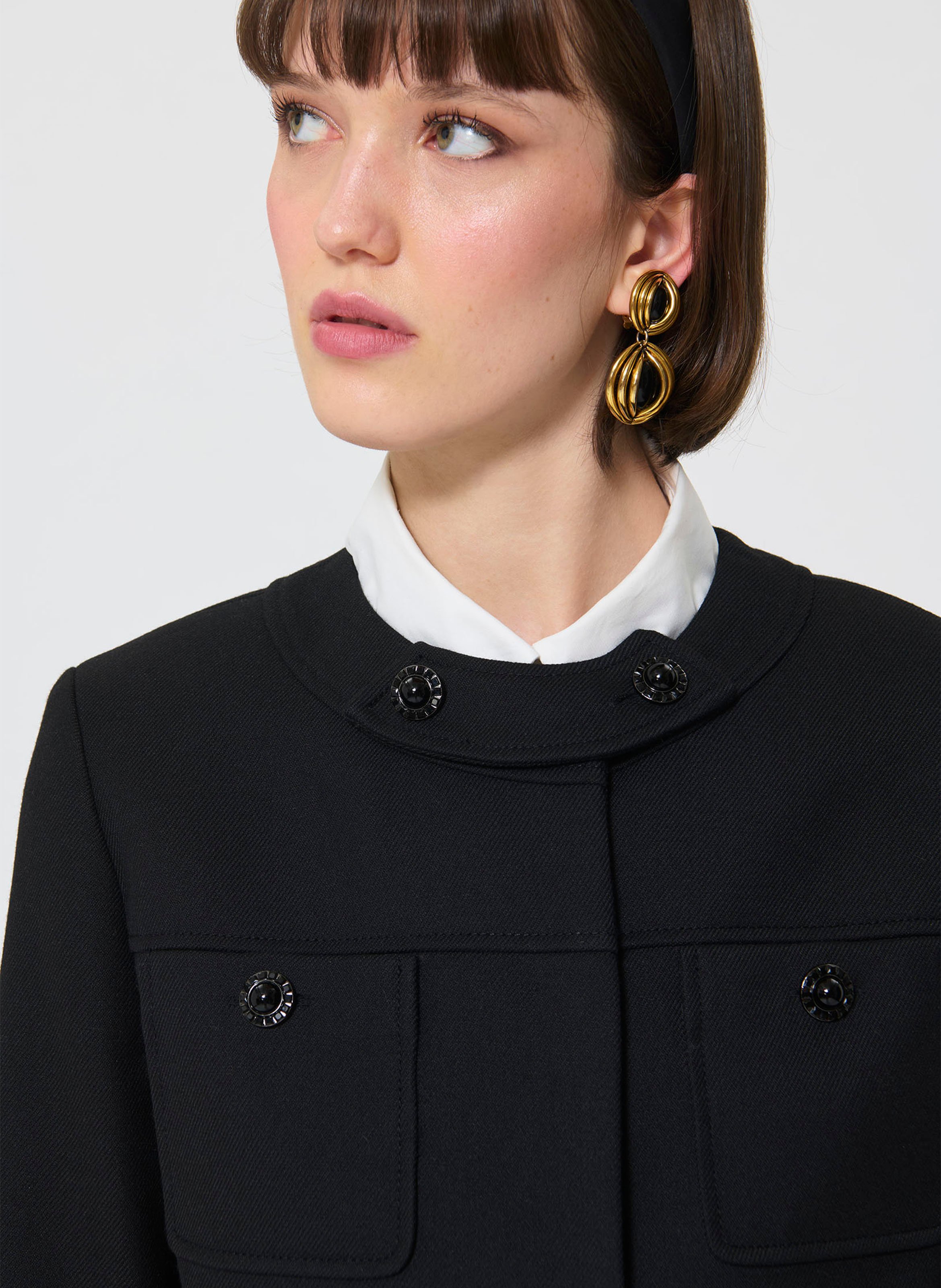 Veste courte manches longues boutonnée TARA JARMON Noir